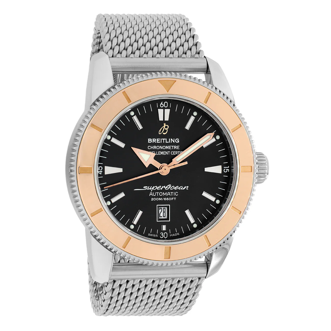 Breitling Stainless Steel 18K Rose Gold Superocean Heritage 46 U17320