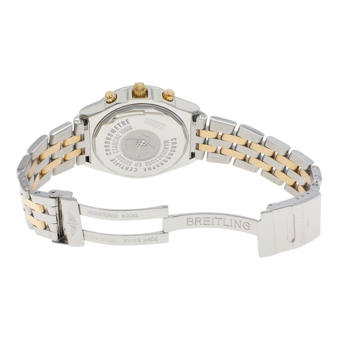 Breitling Stainless Steel 18K Yellow Gold Crosswind Chronograph B13355 - Image 4