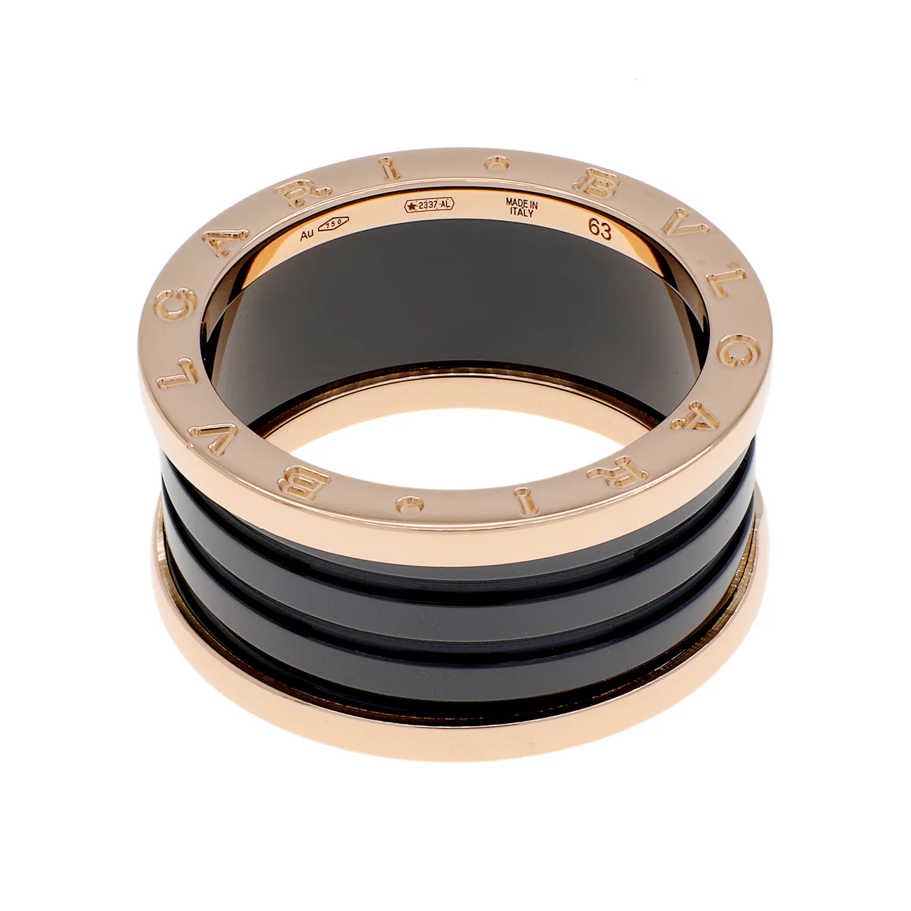Bulgari 18K Rose Gold Ceramic B.Zero1 Four-Band Ring