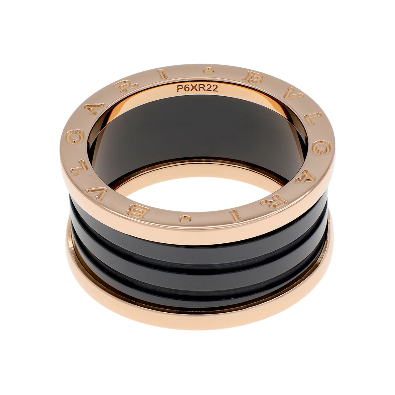 Bulgari 18K Rose Gold Ceramic B.Zero1 Four-Band Ring - Image 2