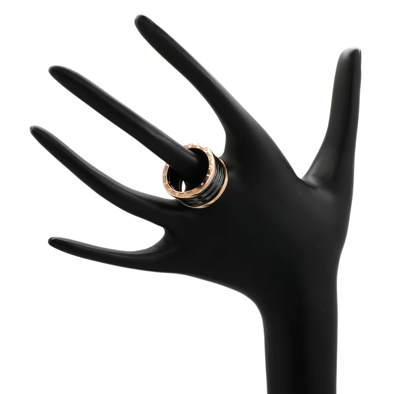 Bulgari 18K Rose Gold Ceramic B.Zero1 Four-Band Ring - Image 3