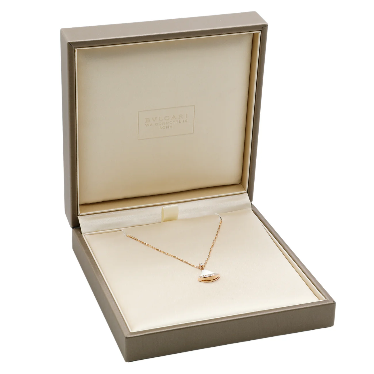 Bulgari 18K Rose Gold Diamond Mother of Pearl Divas’ Dream Necklace - Image 5