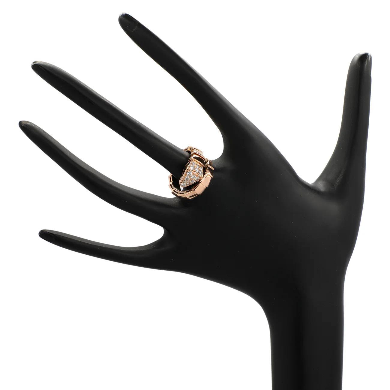 Bulgari 18K Rose Gold Diamond Serpenti Viper Ring - Image 3