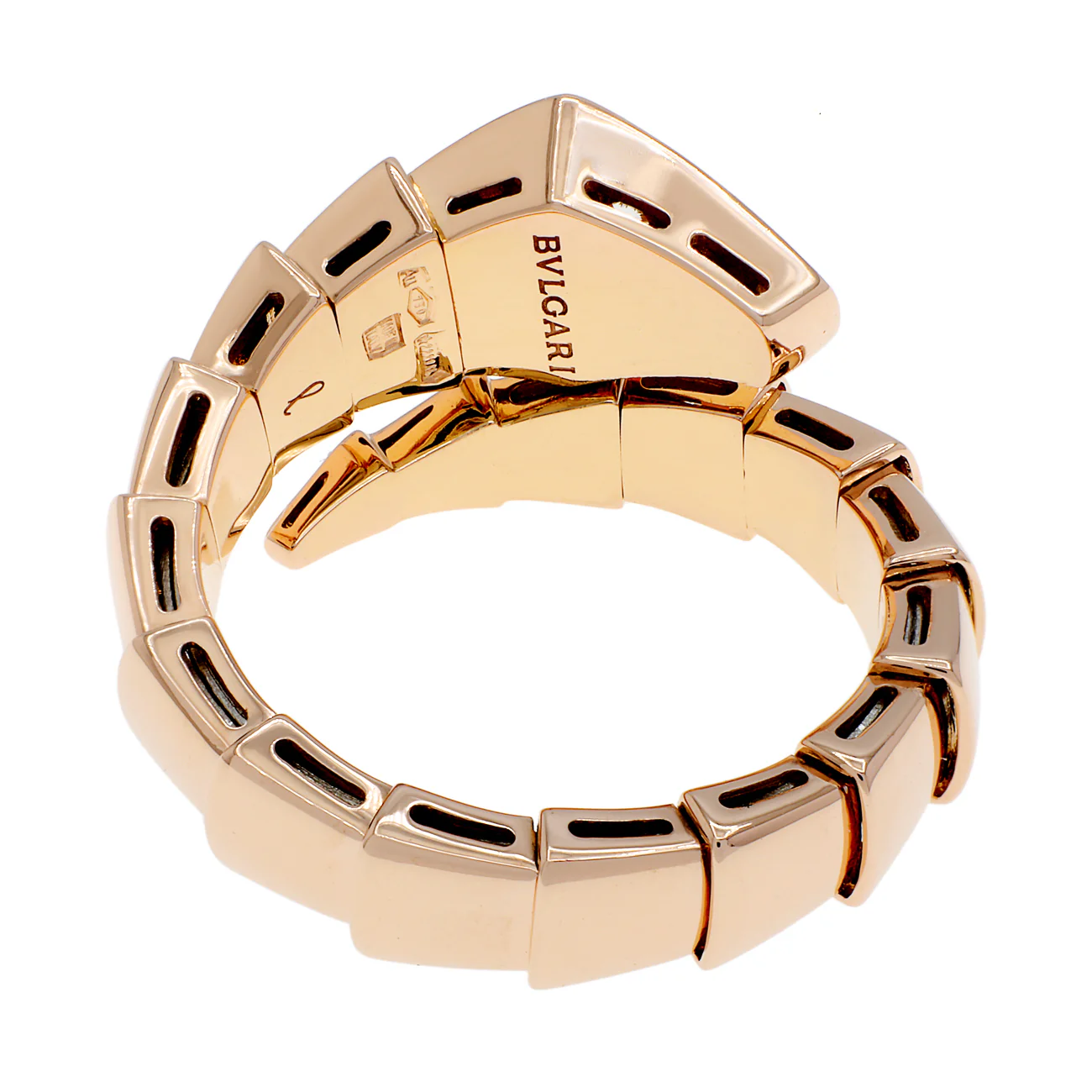 Bulgari 18K Rose Gold Diamond Serpenti Viper Ring - Image 2