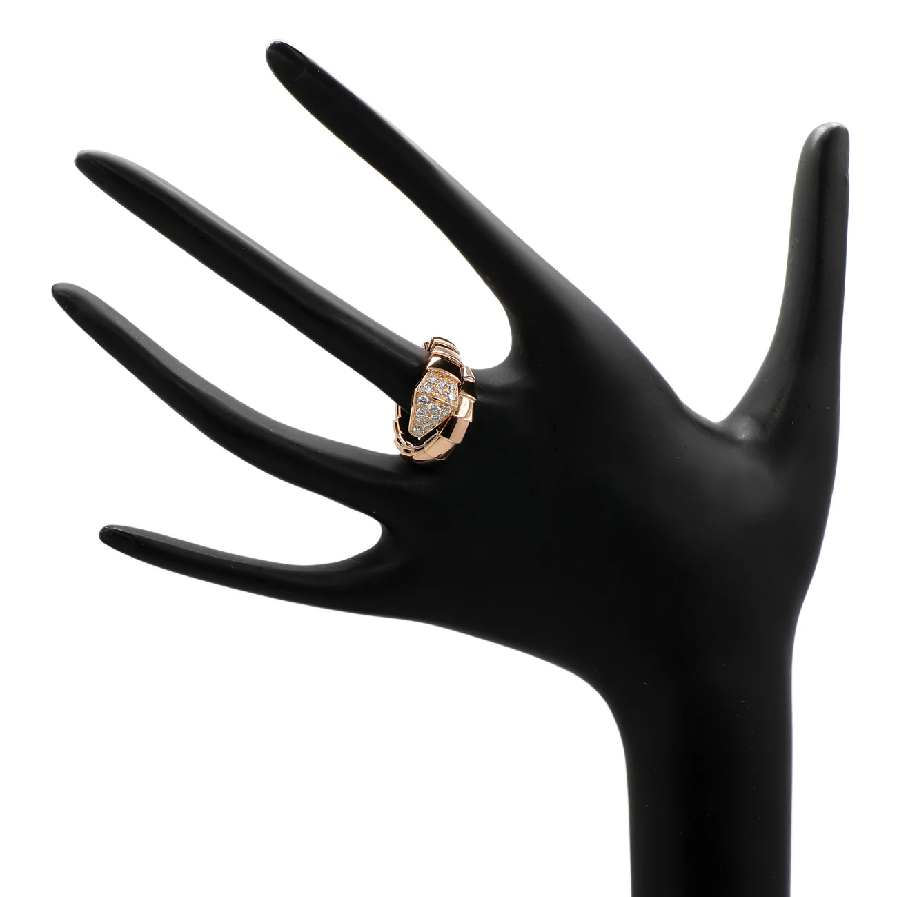 Bulgari 18K Rose Gold Diamond Serpenti Viper Ring - Image 3