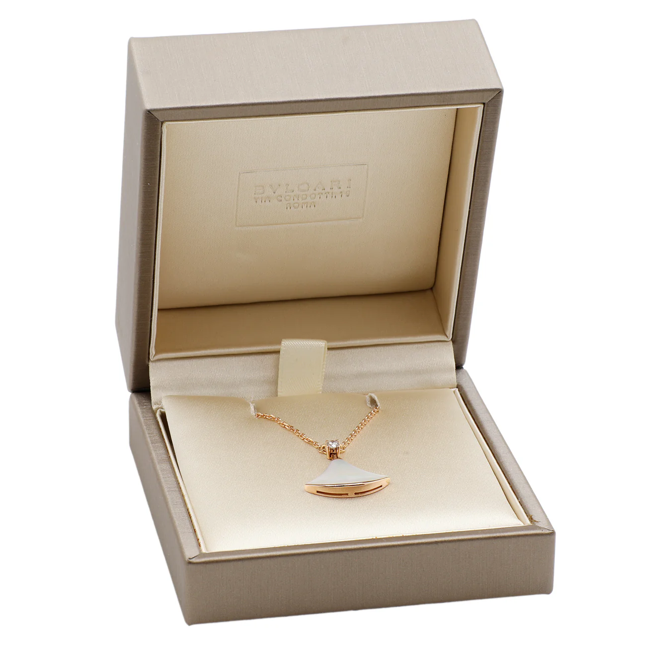 Bulgari 18K Rose Gold Mother of Pearl Divas' Dream Pendant - Image 5