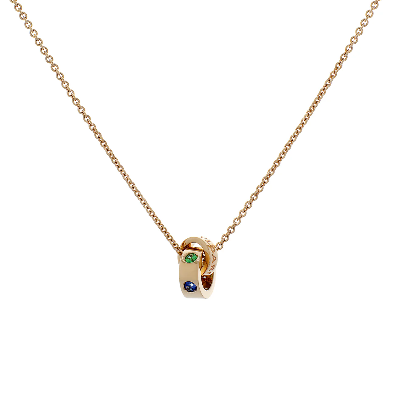 Bulgari 18K Rose Gold Sapphire Tsavorite Roman Sorbets Pendant Necklace