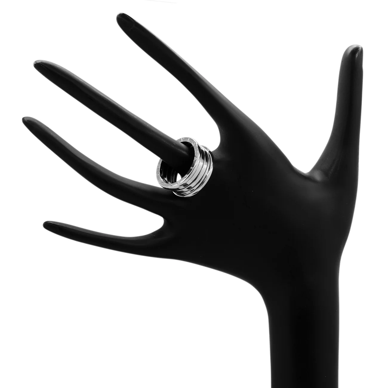 Bulgari 18K White Gold B.Zero1 Four-Band Ring - Image 3