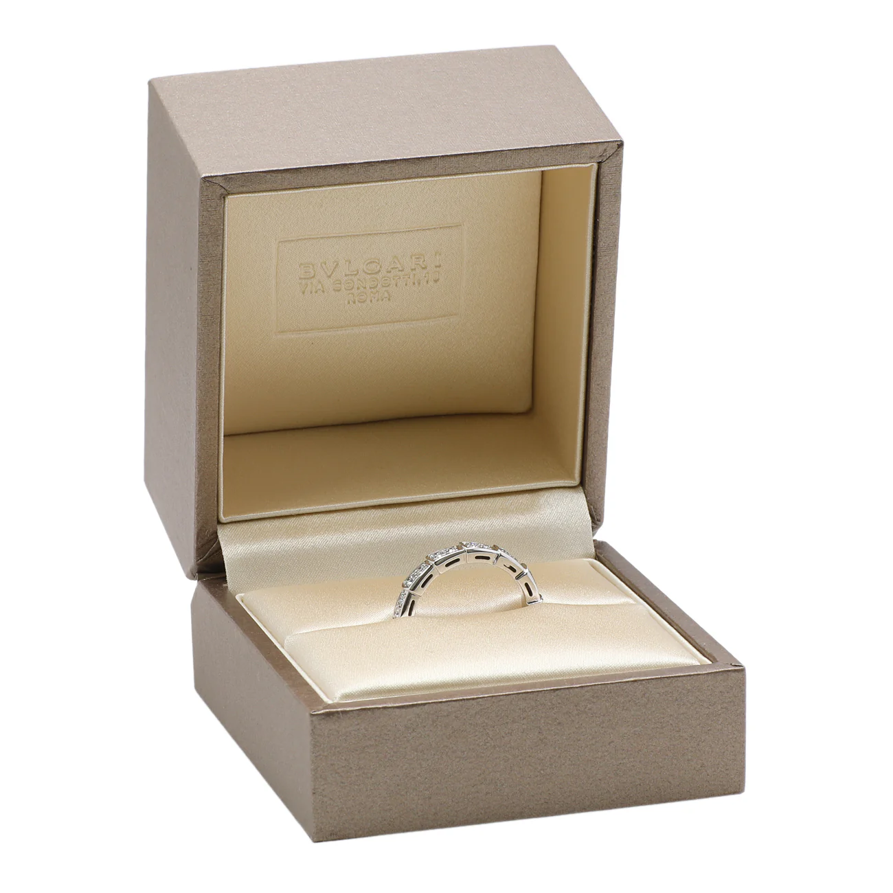Bulgari 18K White Gold Diamond Serpenti Viper Ring - Image 4