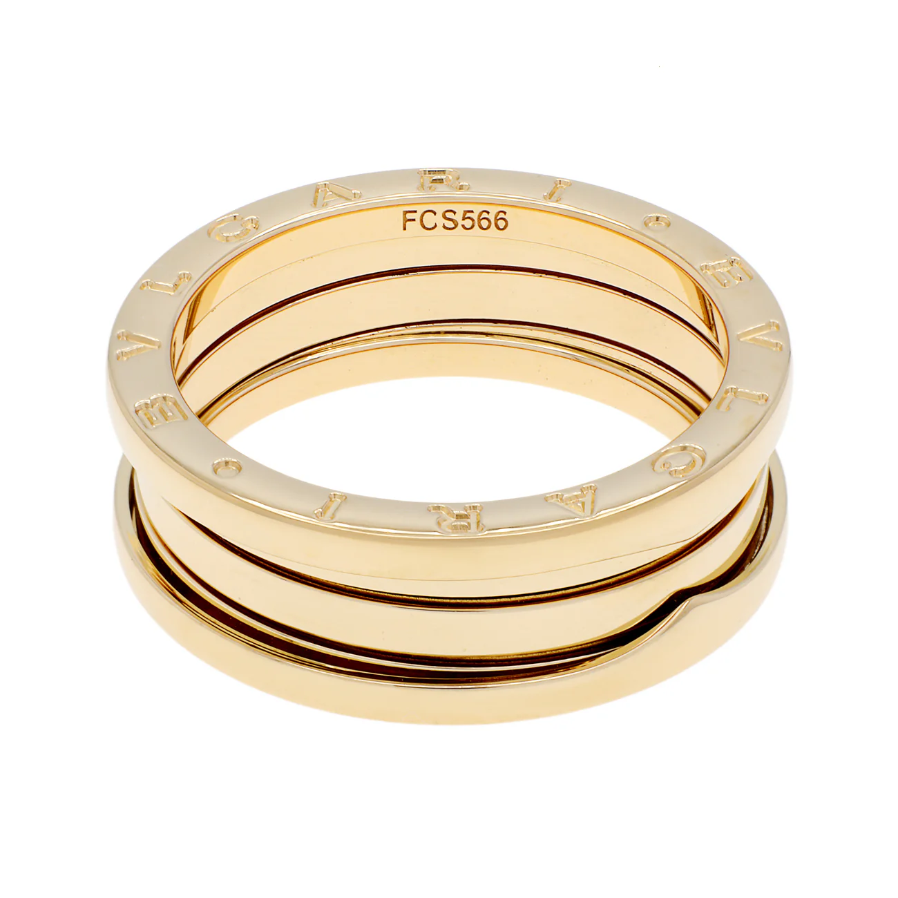 Bulgari 18K Yellow Gold B.zero1 Three-Band Ring - Image 2