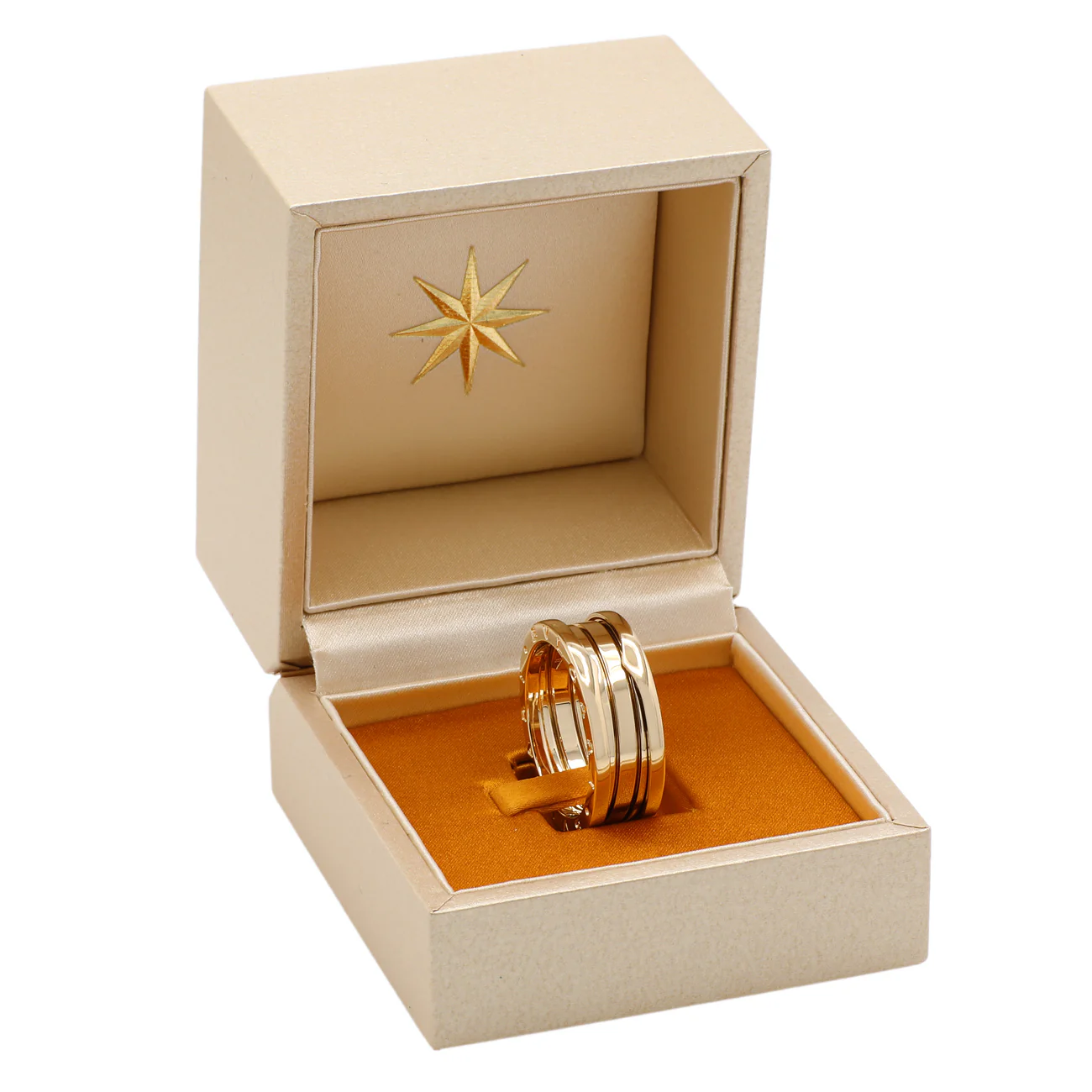 Bulgari 18K Yellow Gold B.zero1 Three-Band Ring - Image 4
