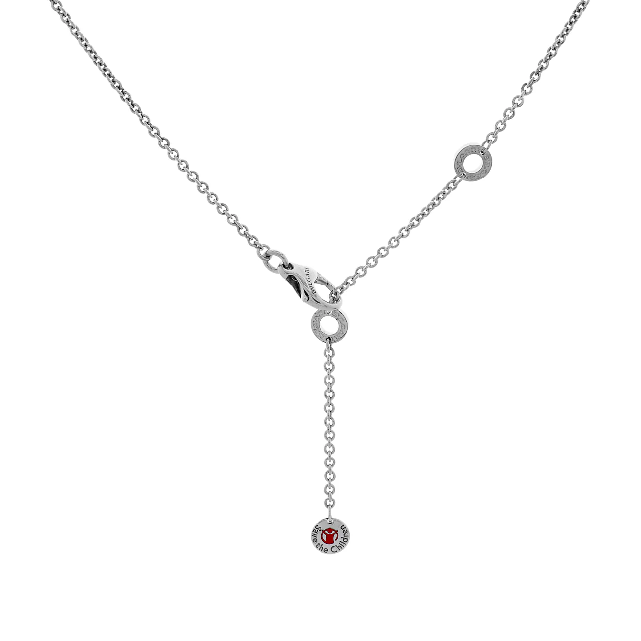 Bulgari Sterling Silver Ceramic Save The Children Pendant Necklace - Image 3