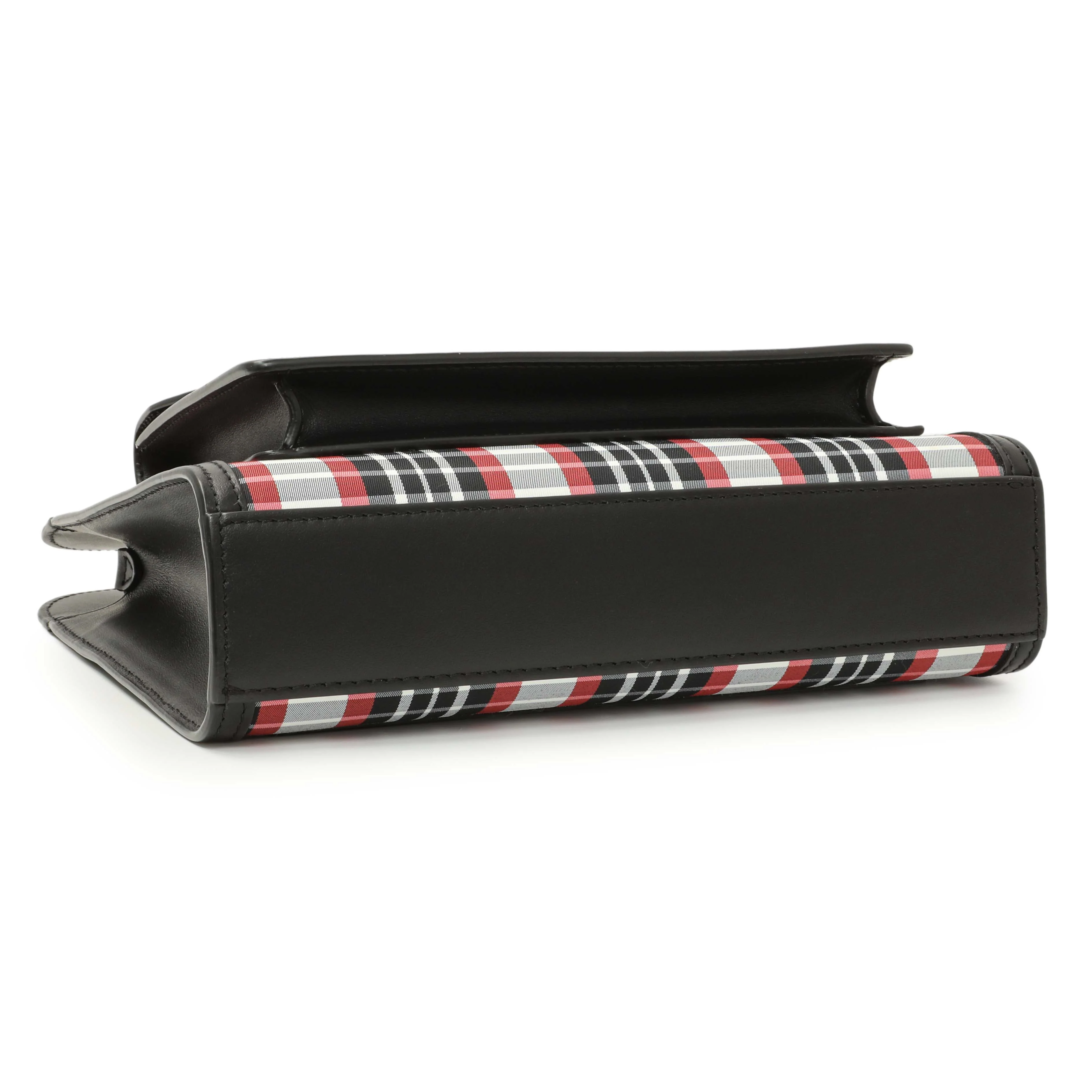 Burberry Black Calfskin Check Canvas Mini Pocket Bag - Image 3
