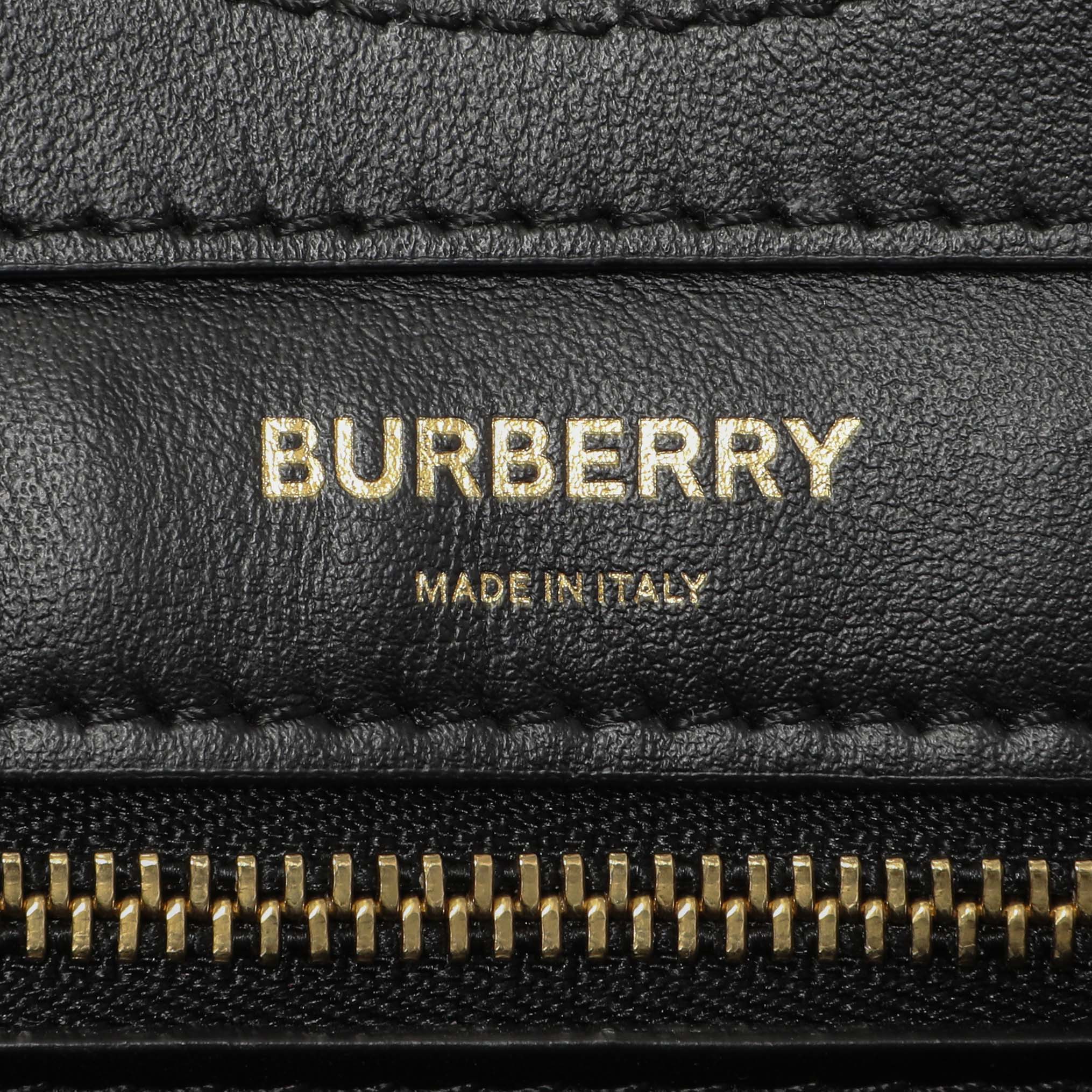 Burberry Black Calfskin Check Canvas Mini Pocket Bag - Image 5