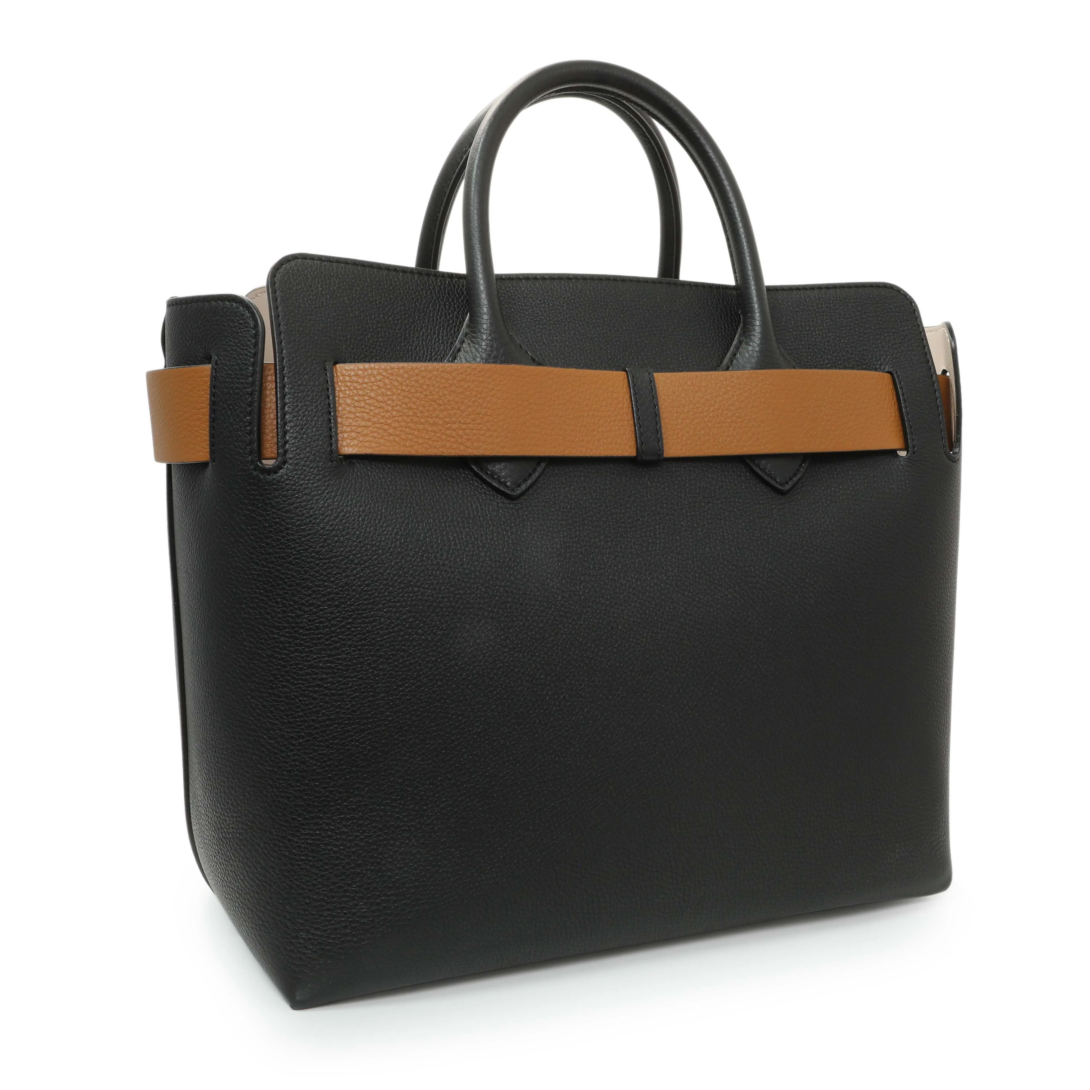 Burberry Black Calfskin Triple Stud Large Belt Tote - Image 2