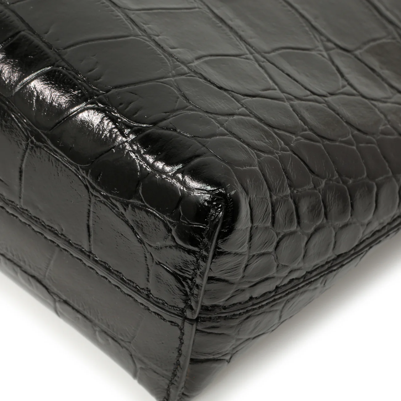 Burberry Black Crocodile Embossed Small Society Clutch - Image 5