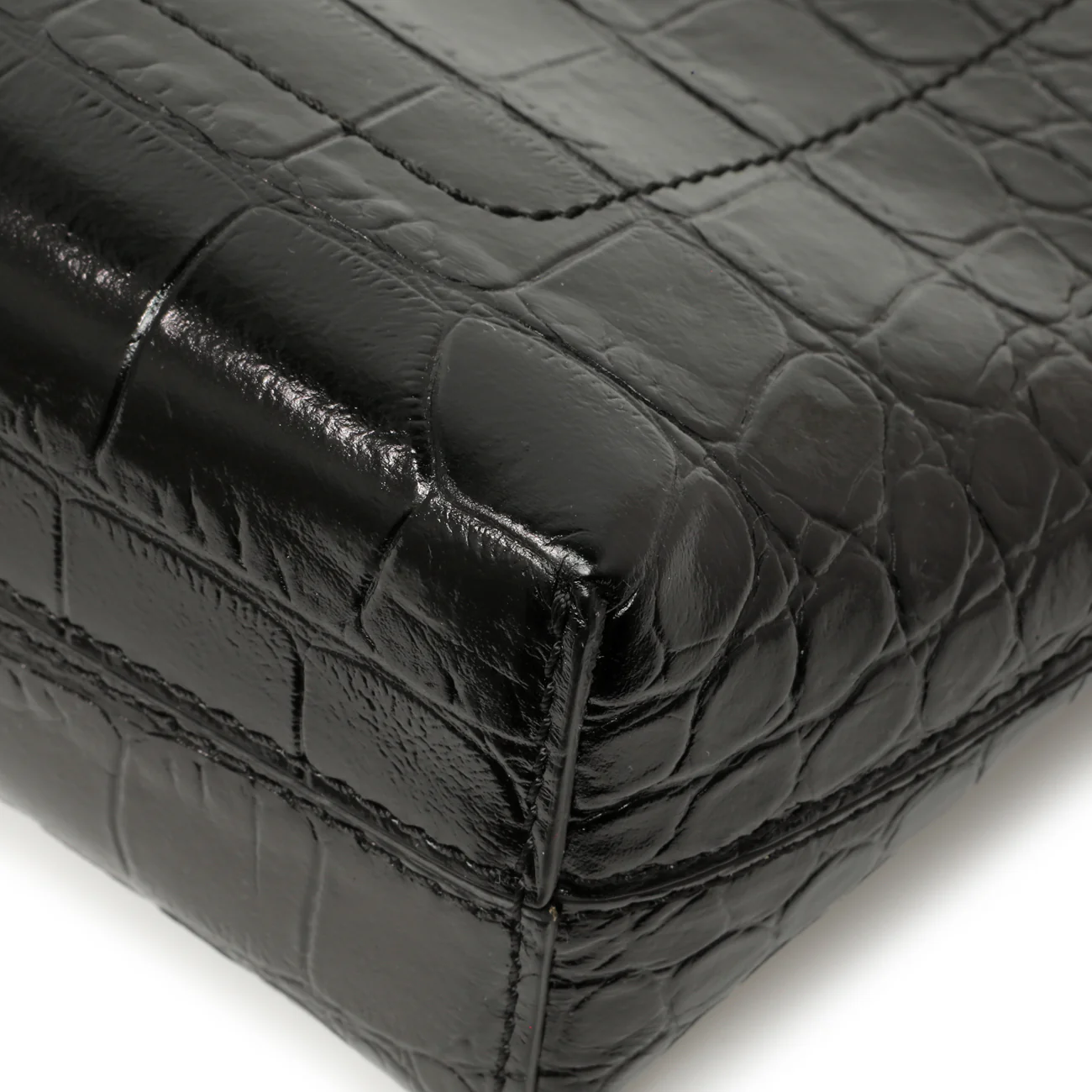 Burberry Black Crocodile Embossed Small Society Clutch - Image 9