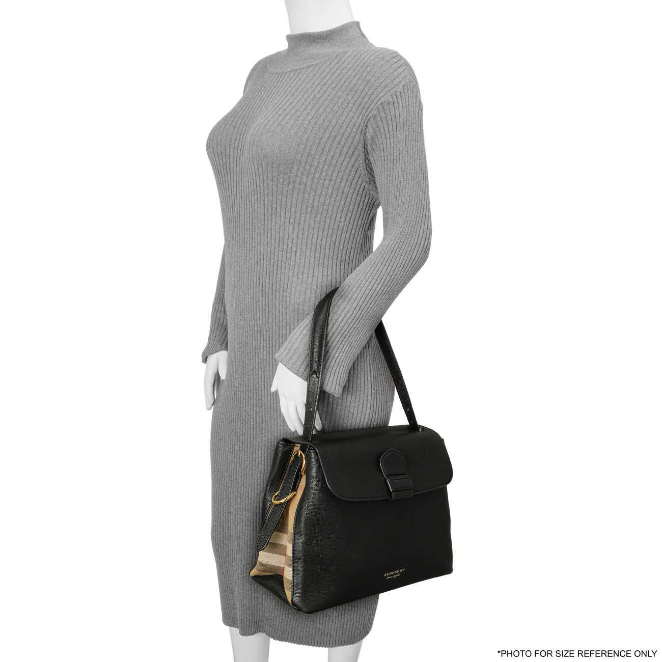 Burberry Black Derby Calfskin House Check Medium Camberley - Image 13