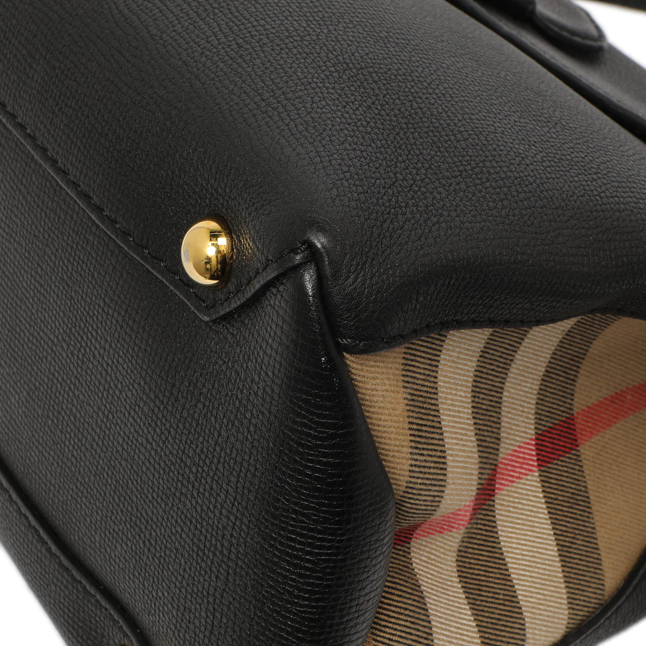 Burberry Black Derby Calfskin House Check Medium Camberley - Image 6