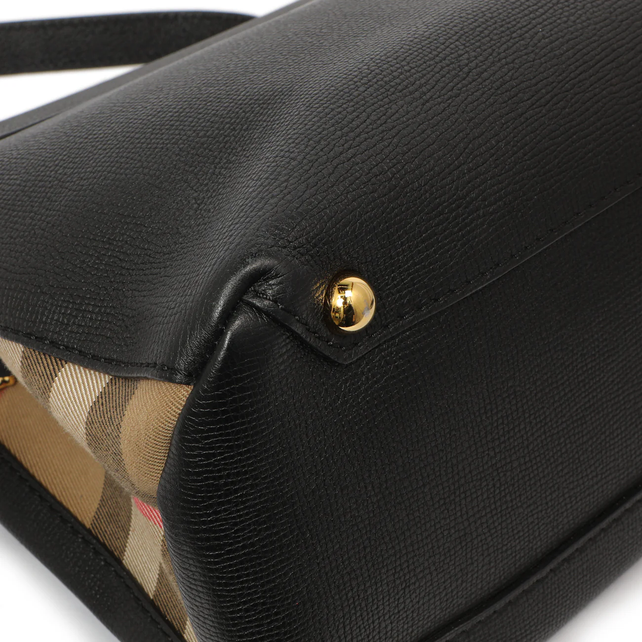 Burberry Black Derby Calfskin House Check Medium Camberley - Image 7