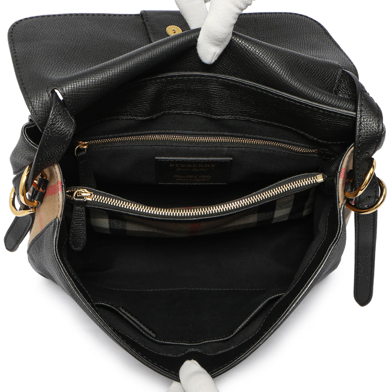 Burberry Black Derby Calfskin House Check Medium Camberley - Image 9