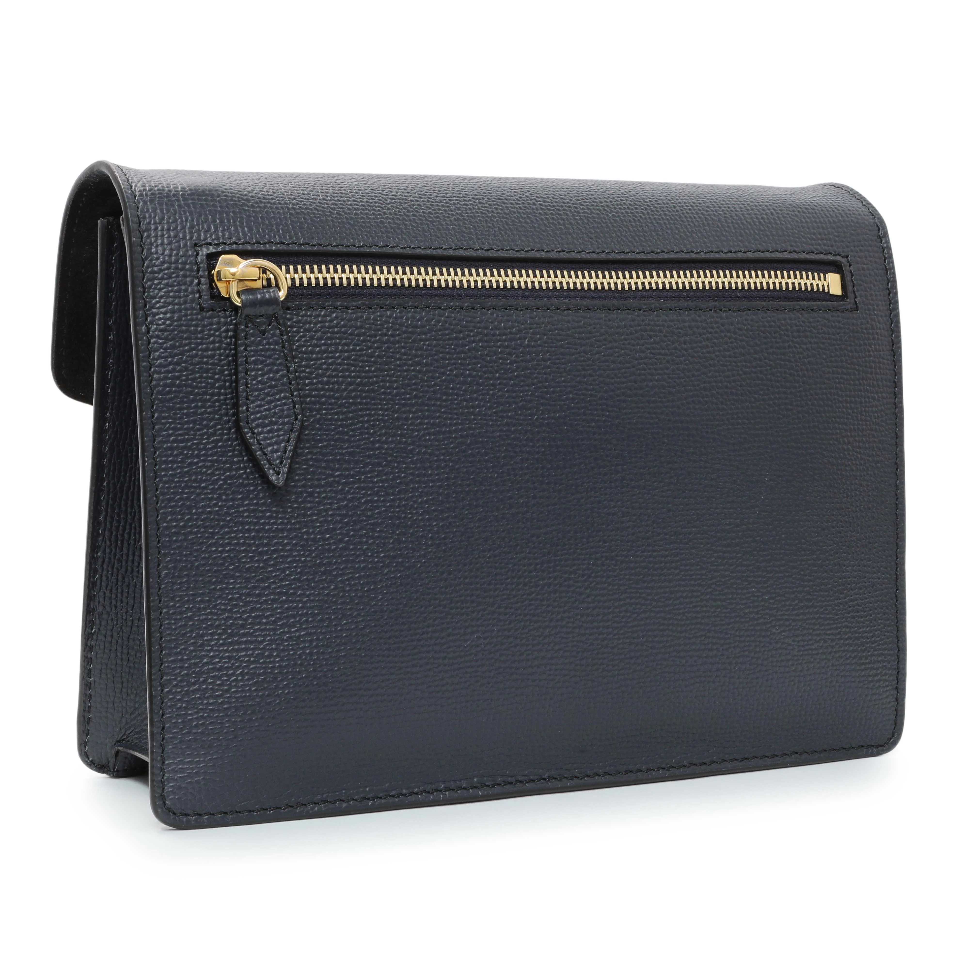 Burberry Blue Derby Calfskin House Check Small Macken Crossbody Bag - Image 2