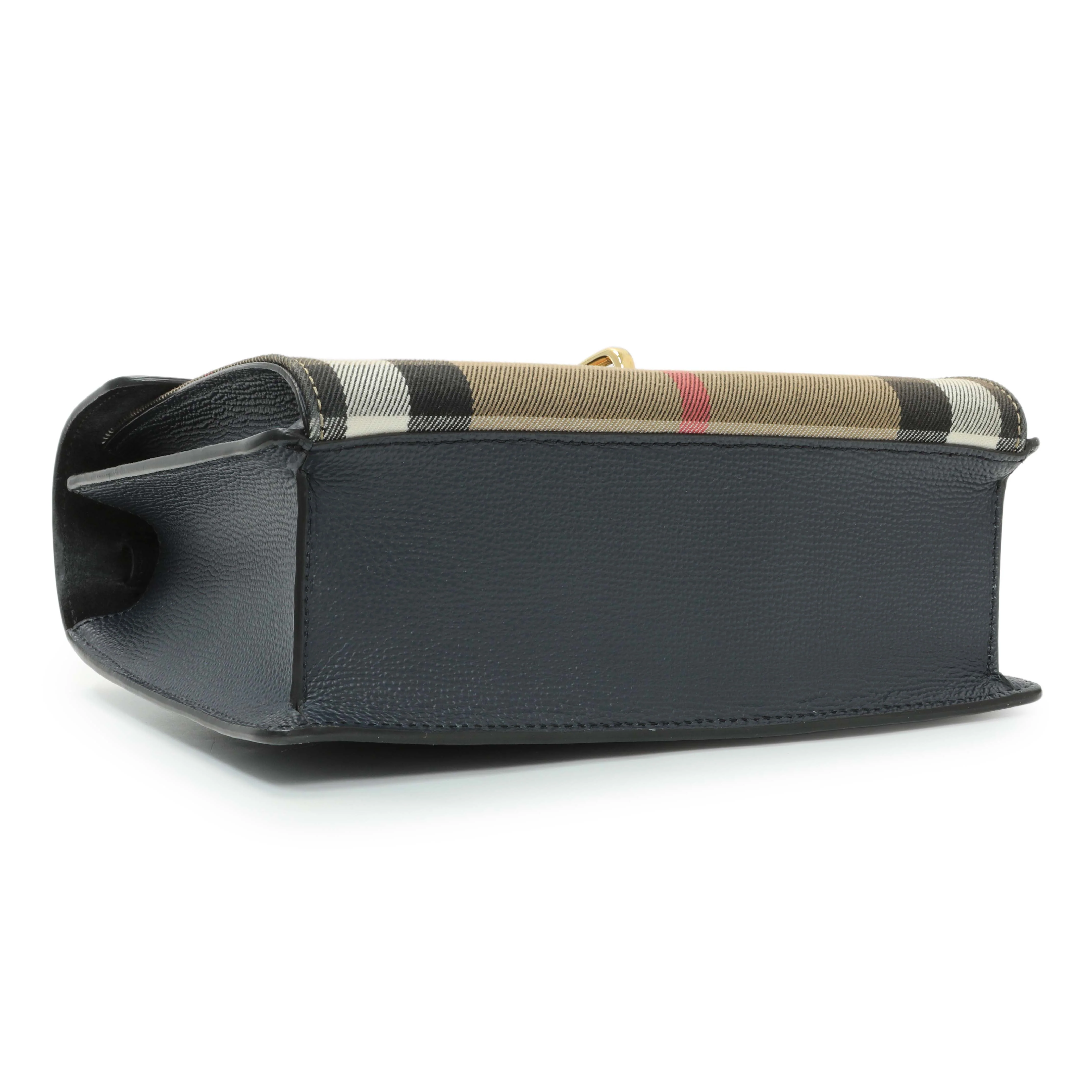 Burberry Blue Derby Calfskin House Check Small Macken Crossbody Bag - Image 3
