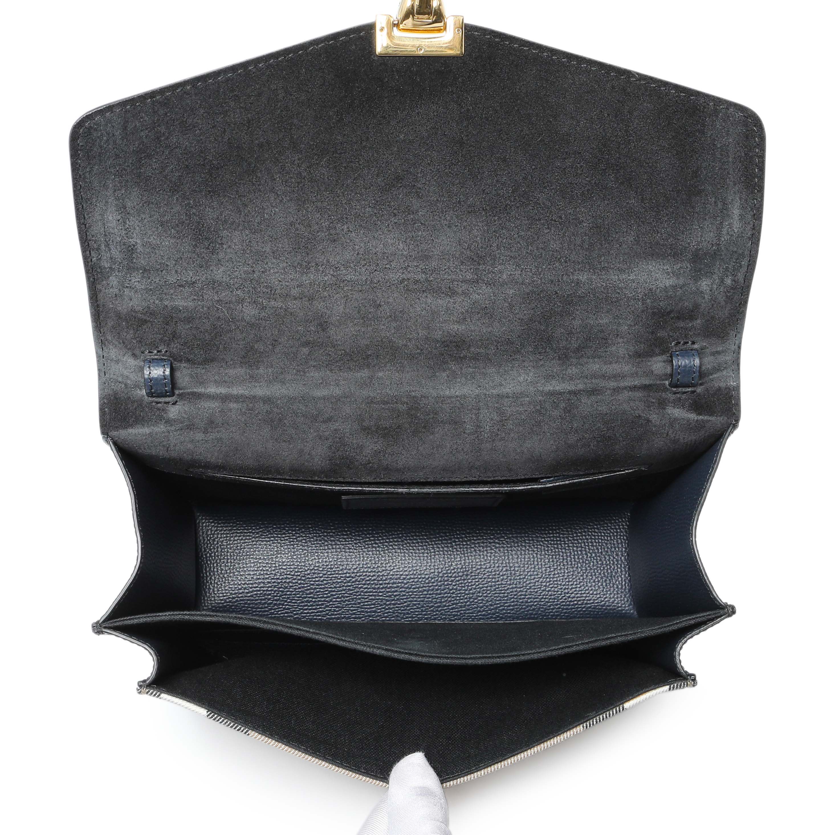 Burberry Blue Derby Calfskin House Check Small Macken Crossbody Bag - Image 4
