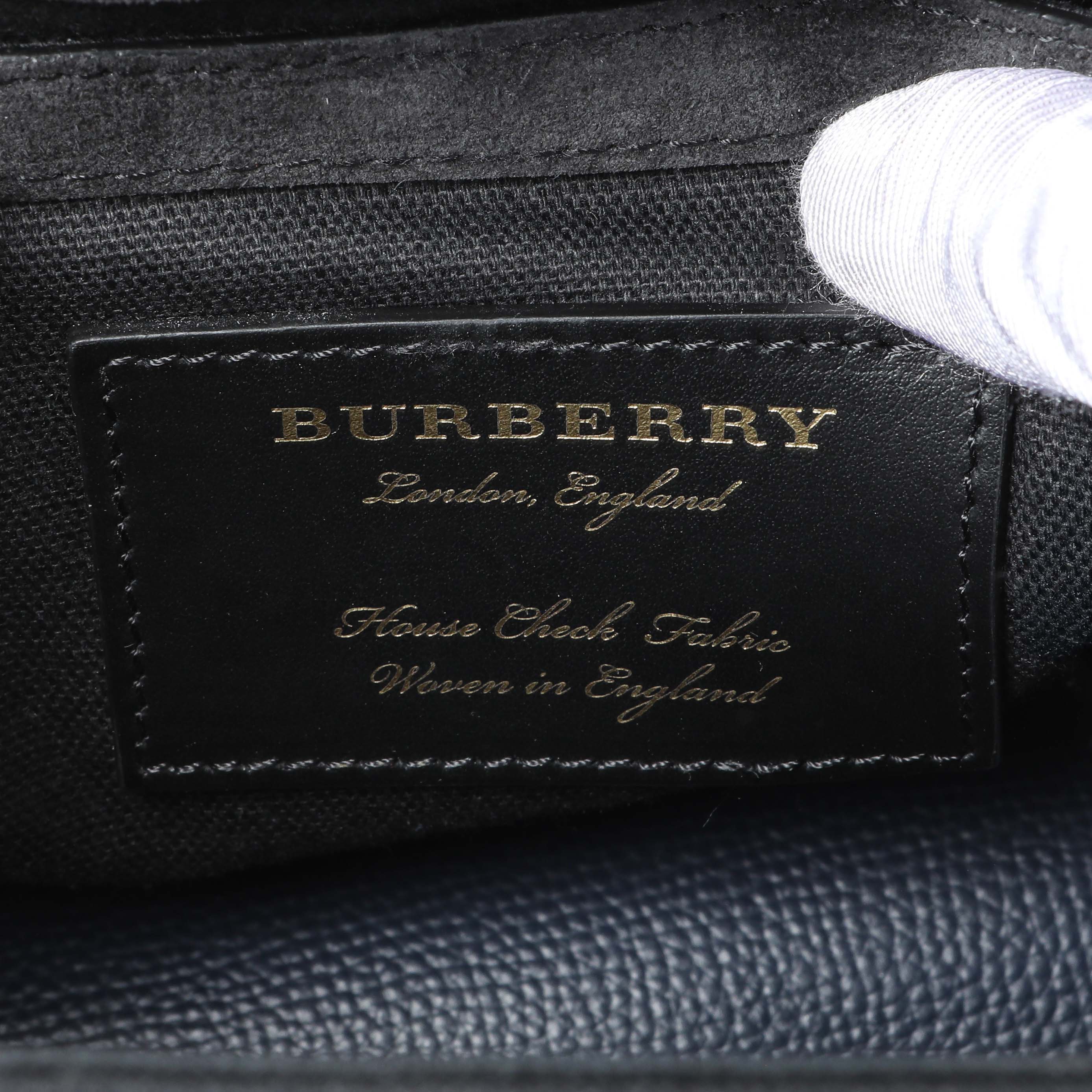 Burberry Blue Derby Calfskin House Check Small Macken Crossbody Bag - Image 5
