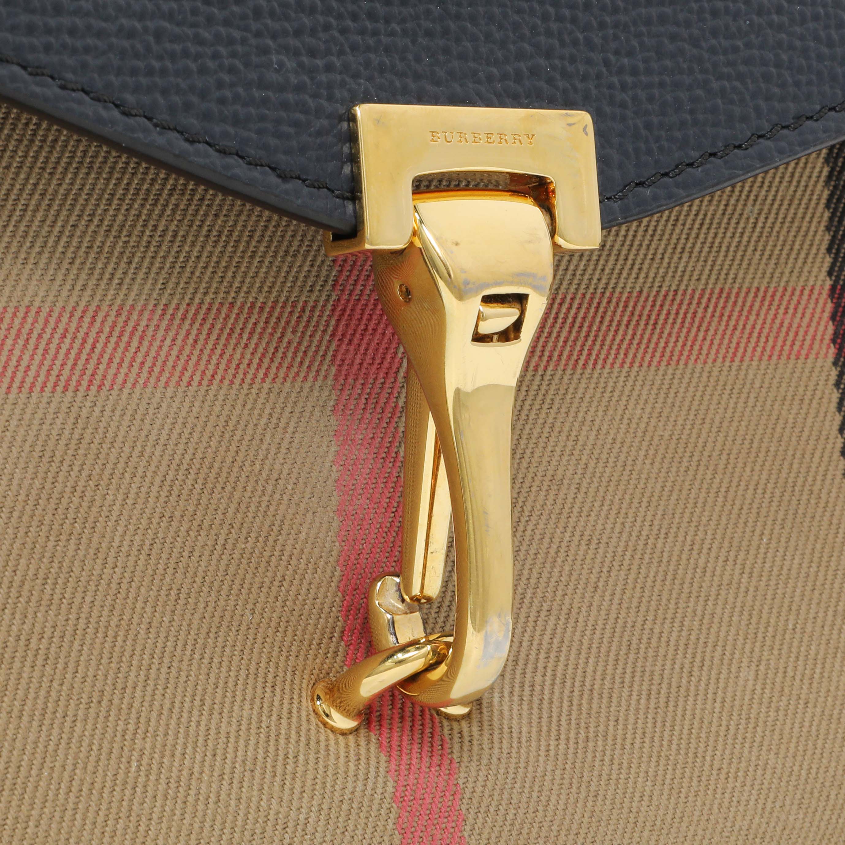 Burberry Blue Derby Calfskin House Check Small Macken Crossbody Bag - Image 8