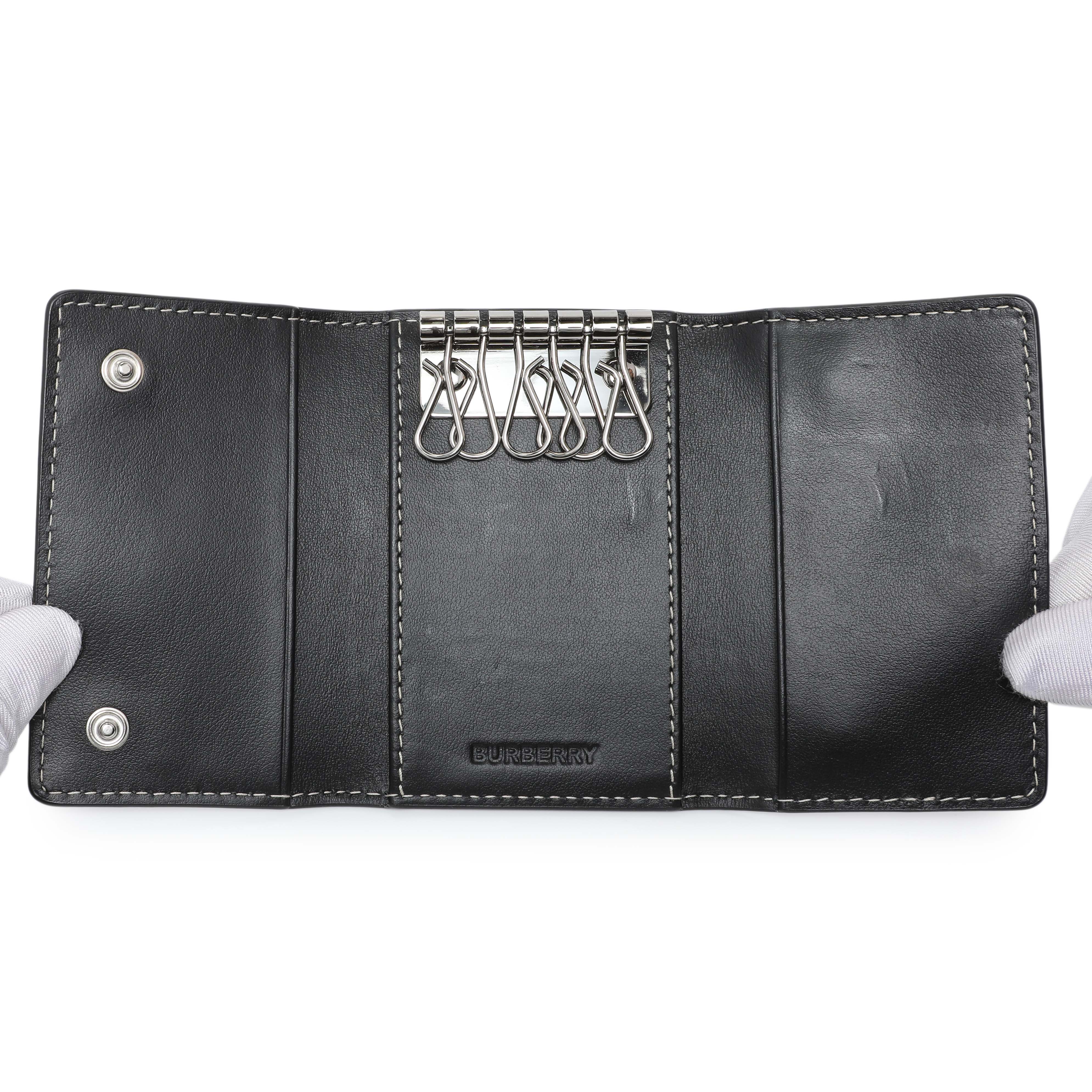 Burberry Brown Check Canvas 6 Key Holder Case - Image 4