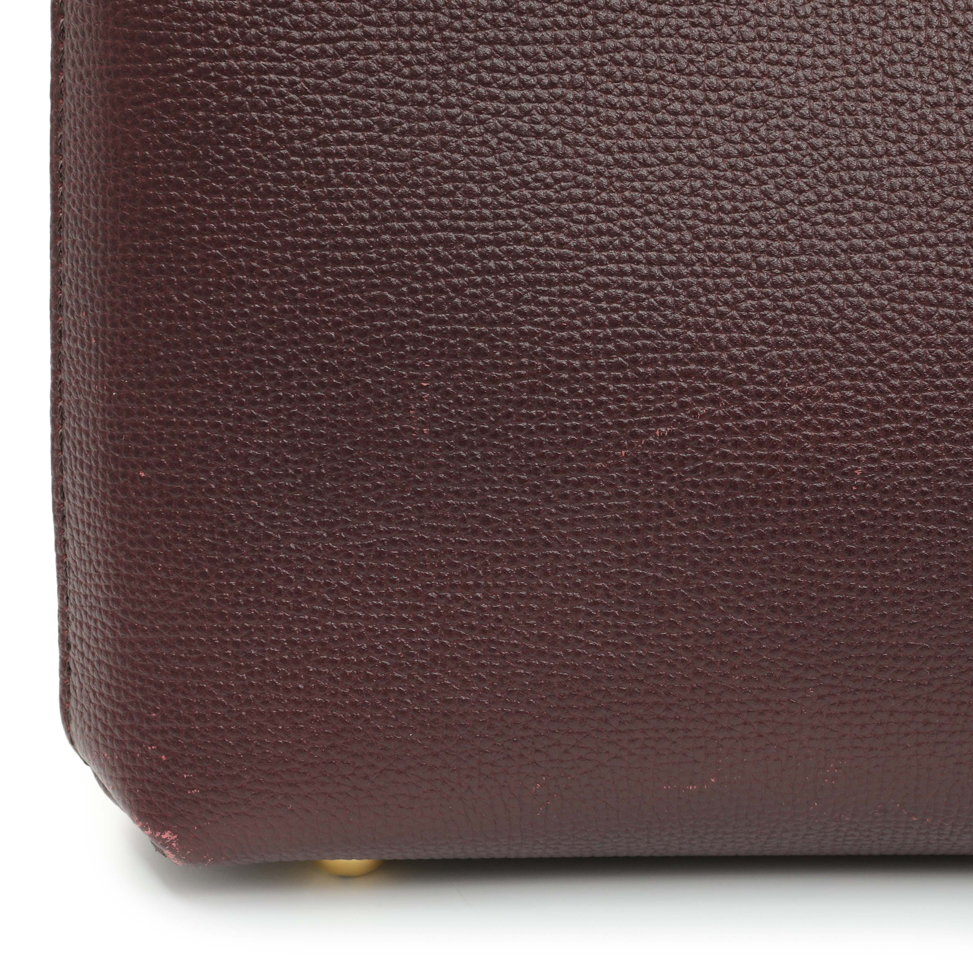 Burberry Burgundy Calfskin House Check Small Banner Tote - Image 12