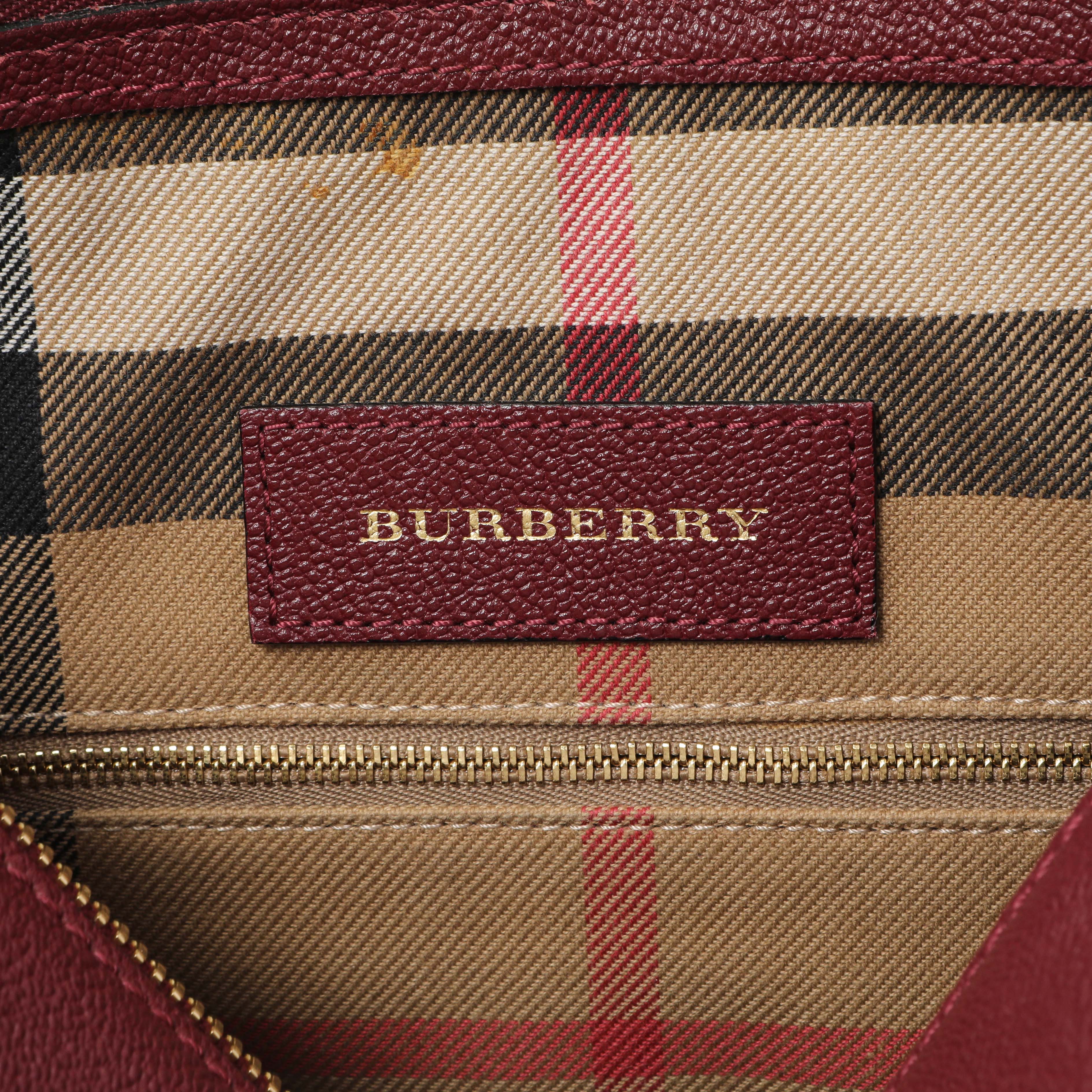 Burberry Burgundy Grained Calfskin Small Helmsley Crossbody - Image 10