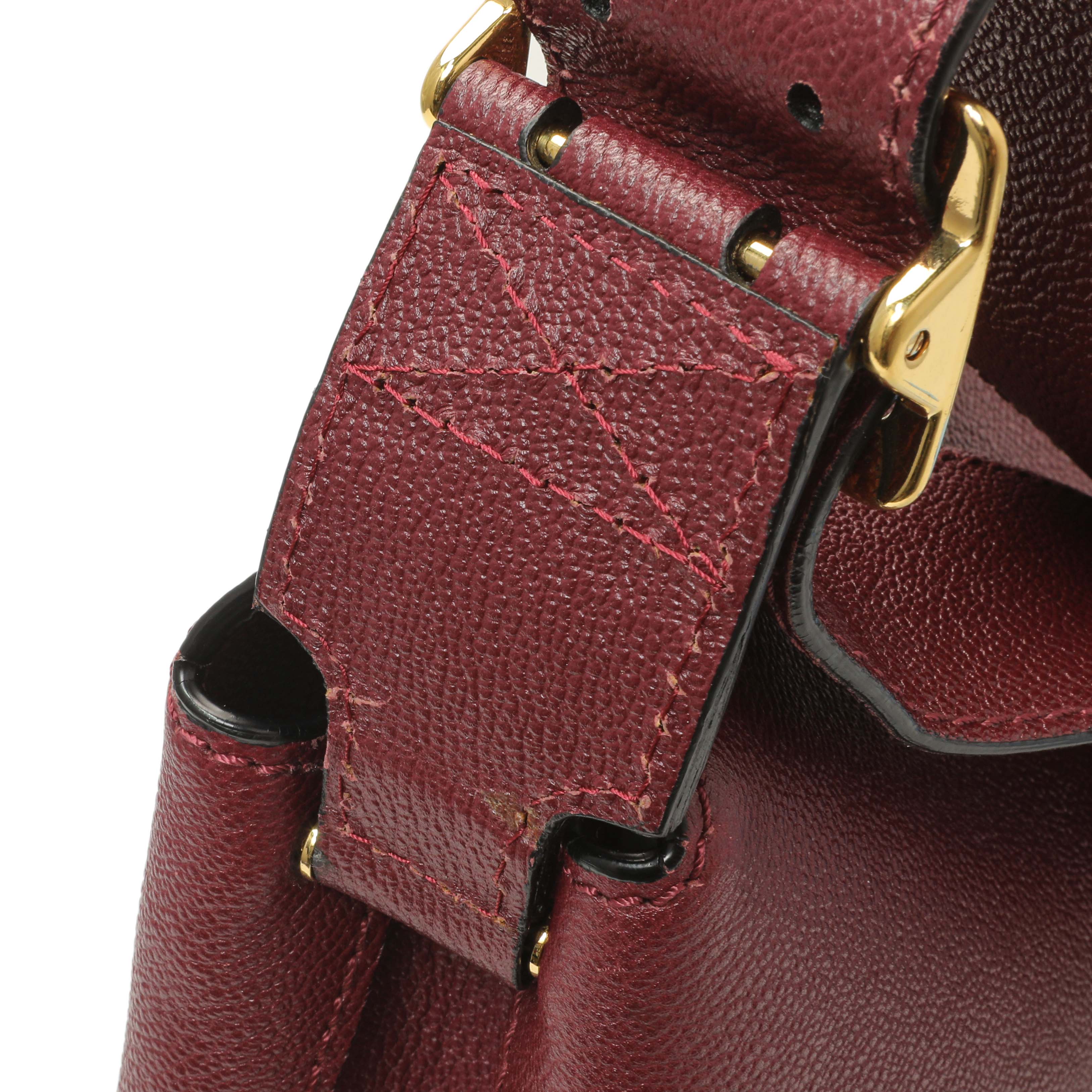 Burberry Burgundy Grained Calfskin Small Helmsley Crossbody - Image 13