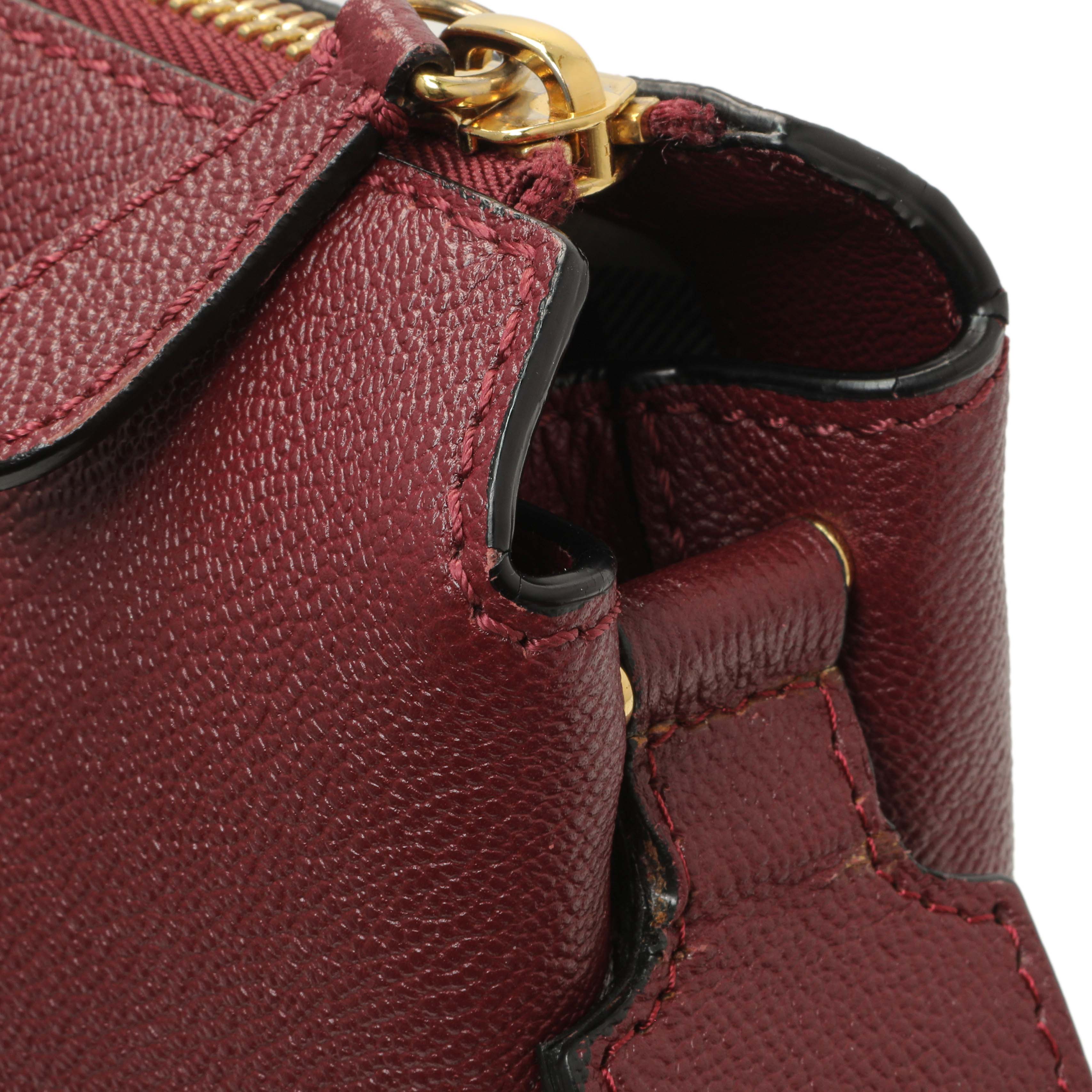 Burberry Burgundy Grained Calfskin Small Helmsley Crossbody - Image 14