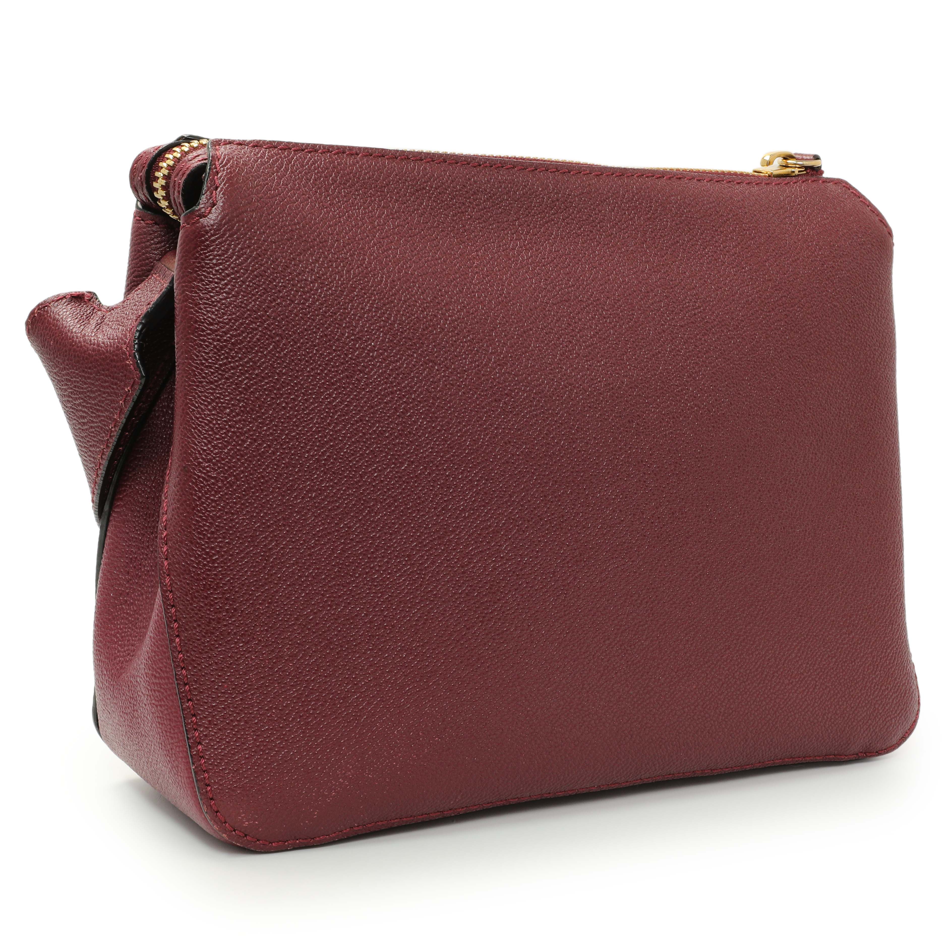 Burberry Burgundy Grained Calfskin Small Helmsley Crossbody - Image 3
