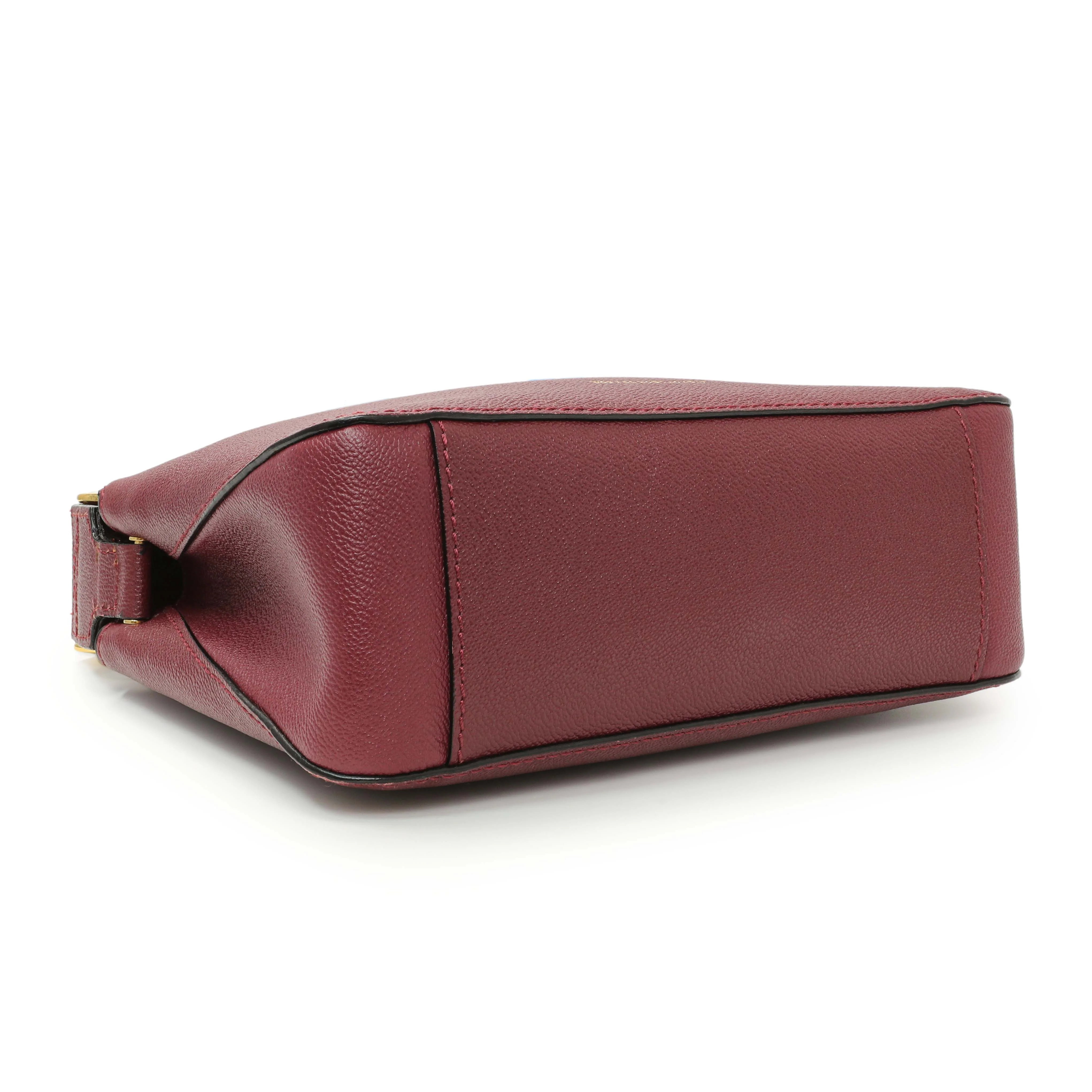 Burberry Burgundy Grained Calfskin Small Helmsley Crossbody - Image 4