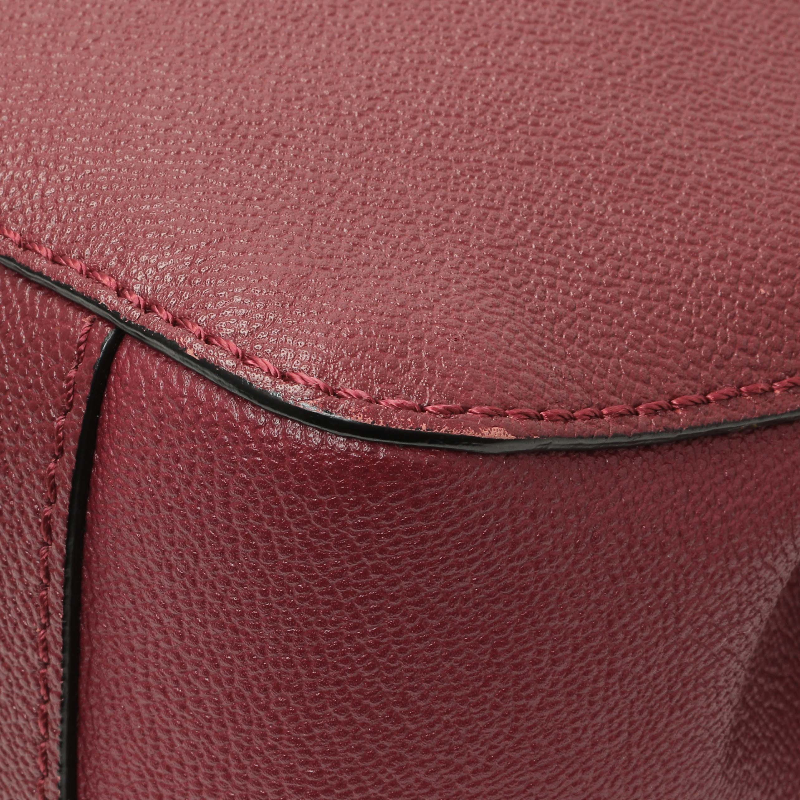 Burberry Burgundy Grained Calfskin Small Helmsley Crossbody - Image 6