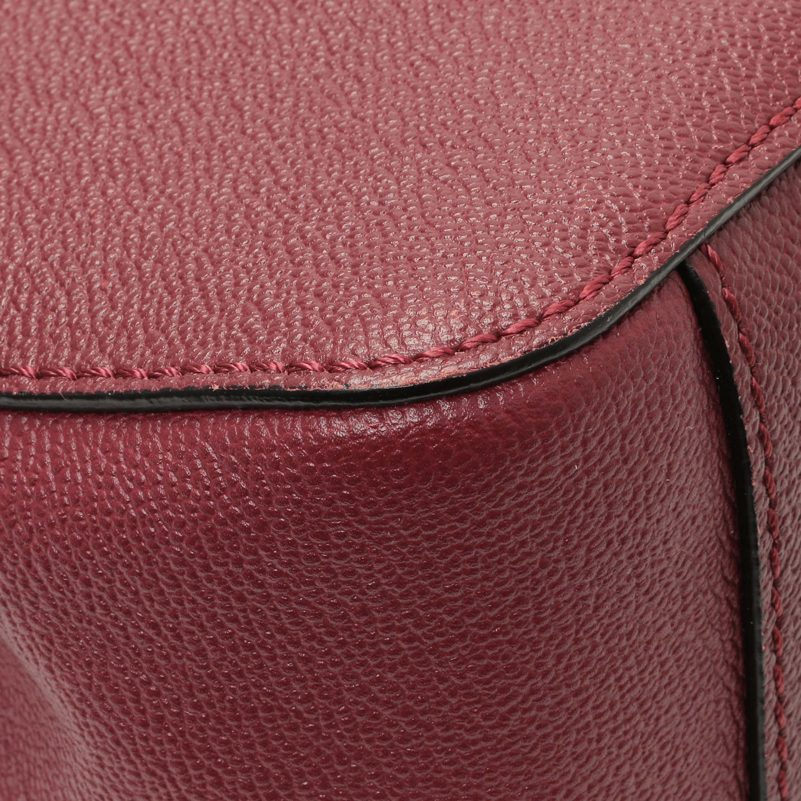 Burberry Burgundy Grained Calfskin Small Helmsley Crossbody - Image 7