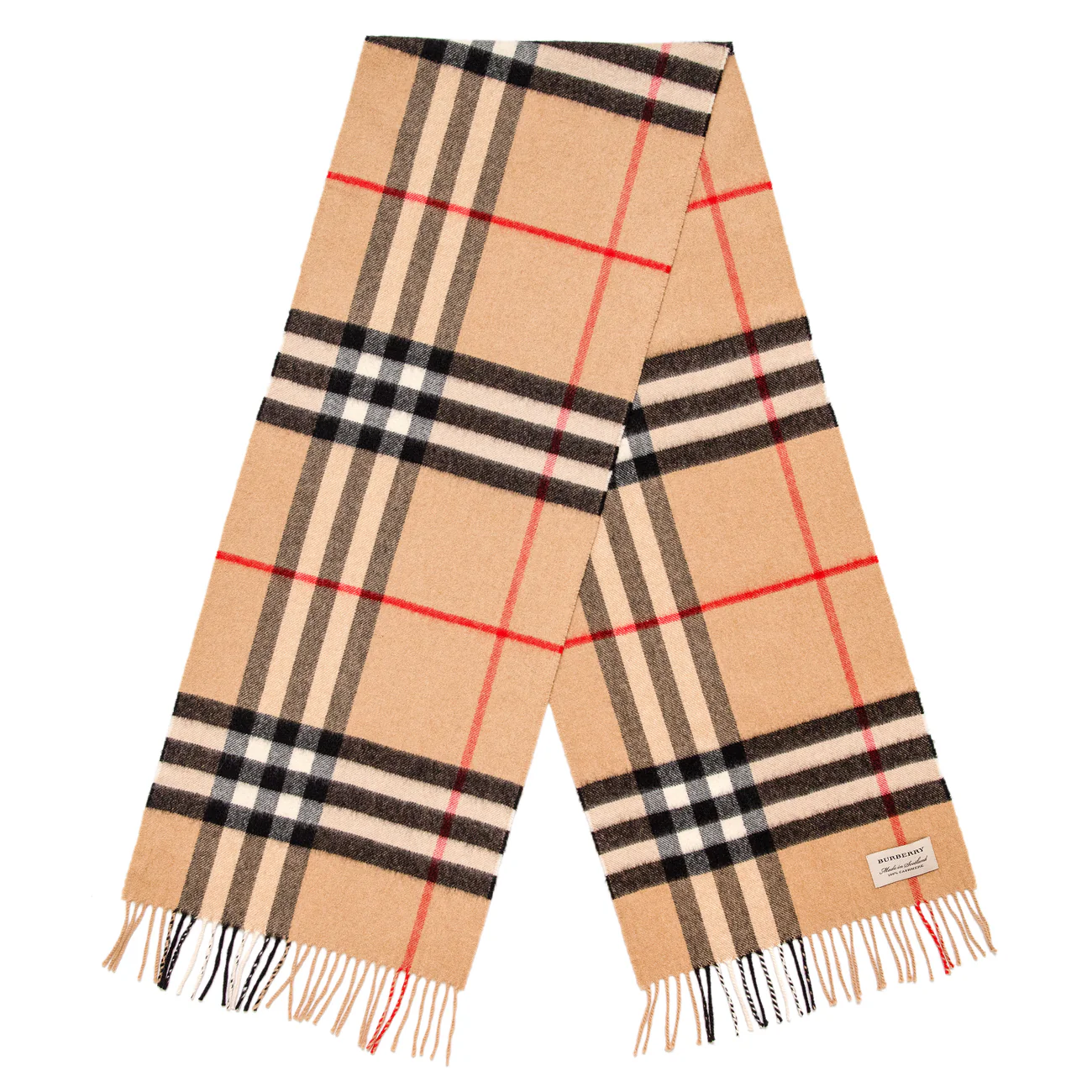 Burberry Cashmere Giant Check Fringe Scarf - Image 2