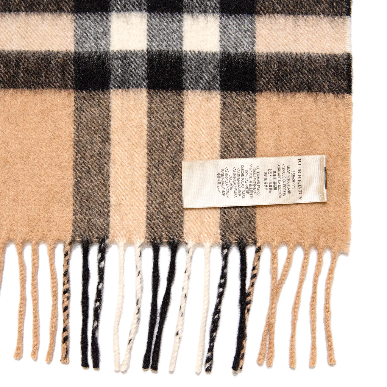 Burberry Cashmere Giant Check Fringe Scarf - Image 4