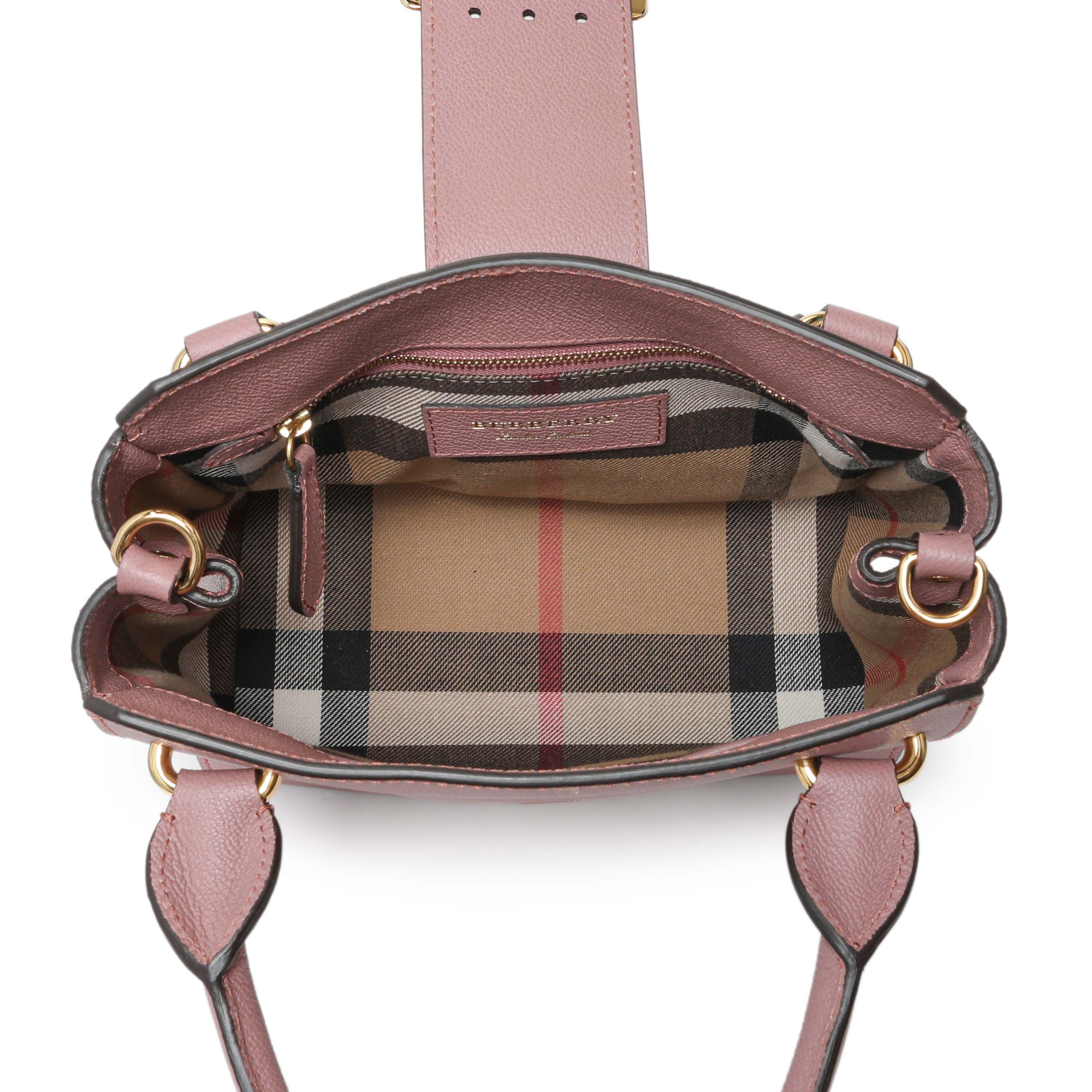 Burberry Dusty Pink Grained Calfskin Small Buckle Tote - Image 4