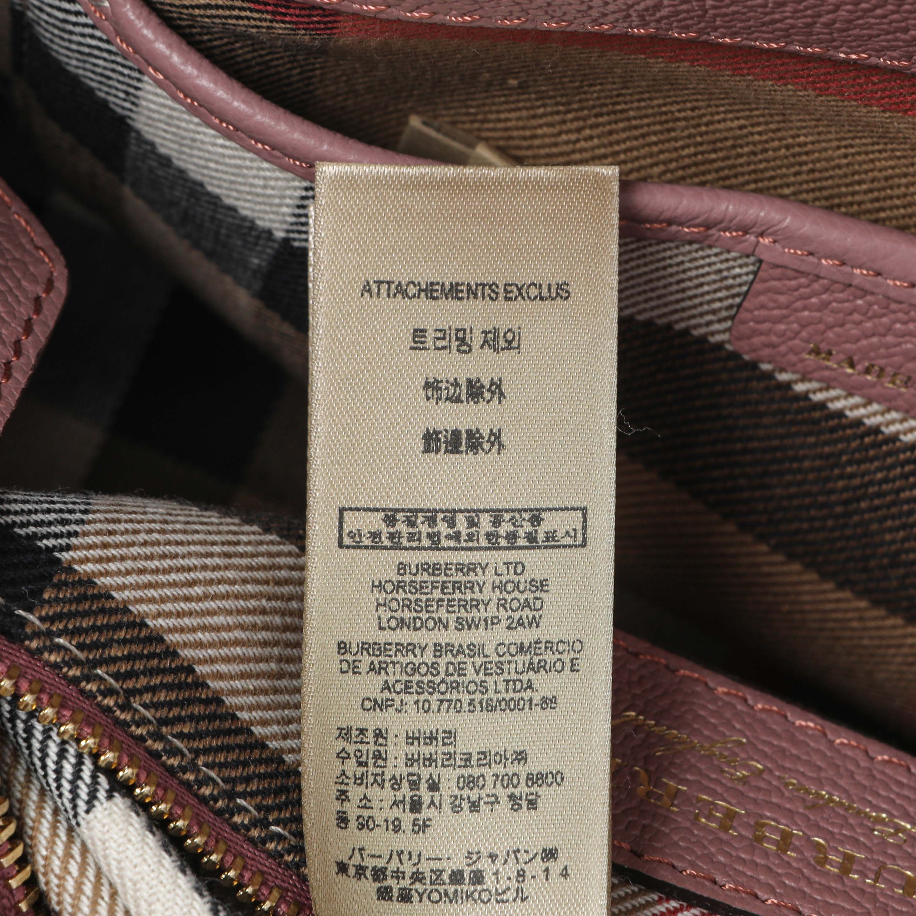 Burberry Dusty Pink Grained Calfskin Small Buckle Tote - Image 6