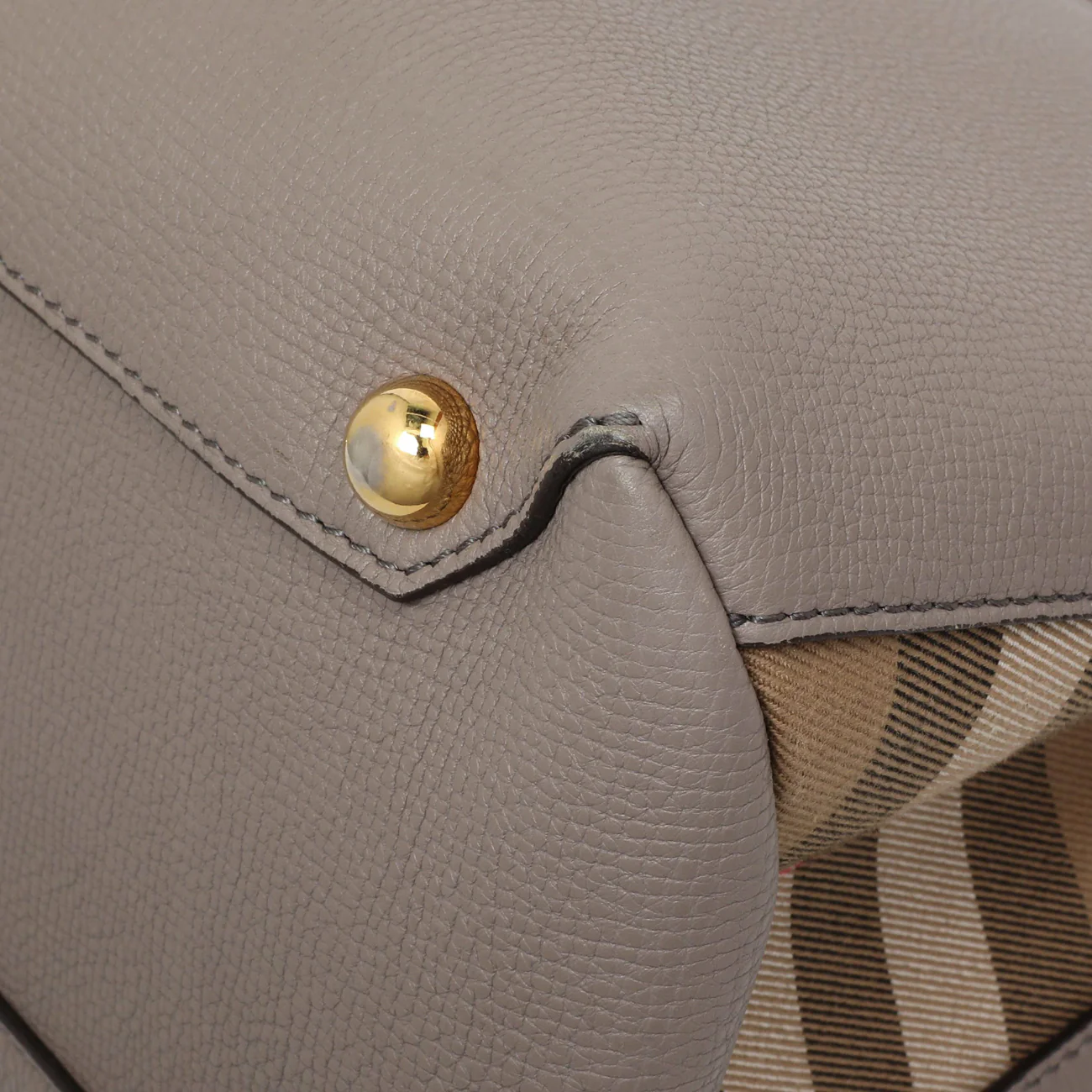 Burberry Grey Calfskin House Check Medium Banner Tote - Image 5