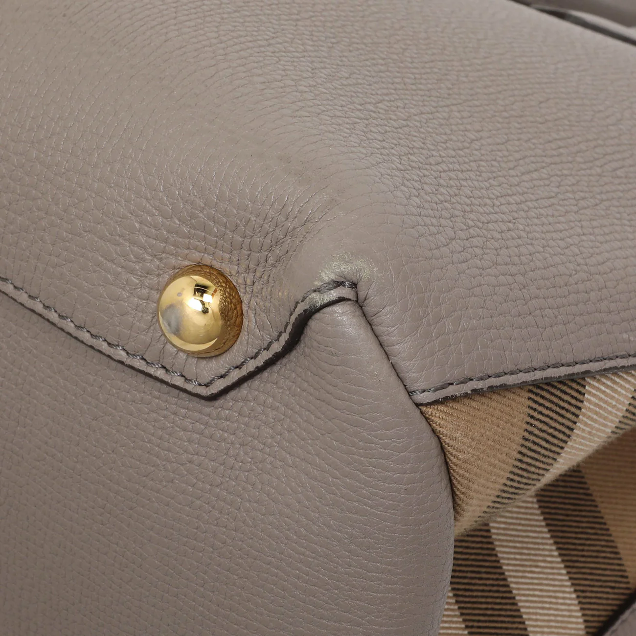 Burberry Grey Calfskin House Check Medium Banner Tote - Image 7