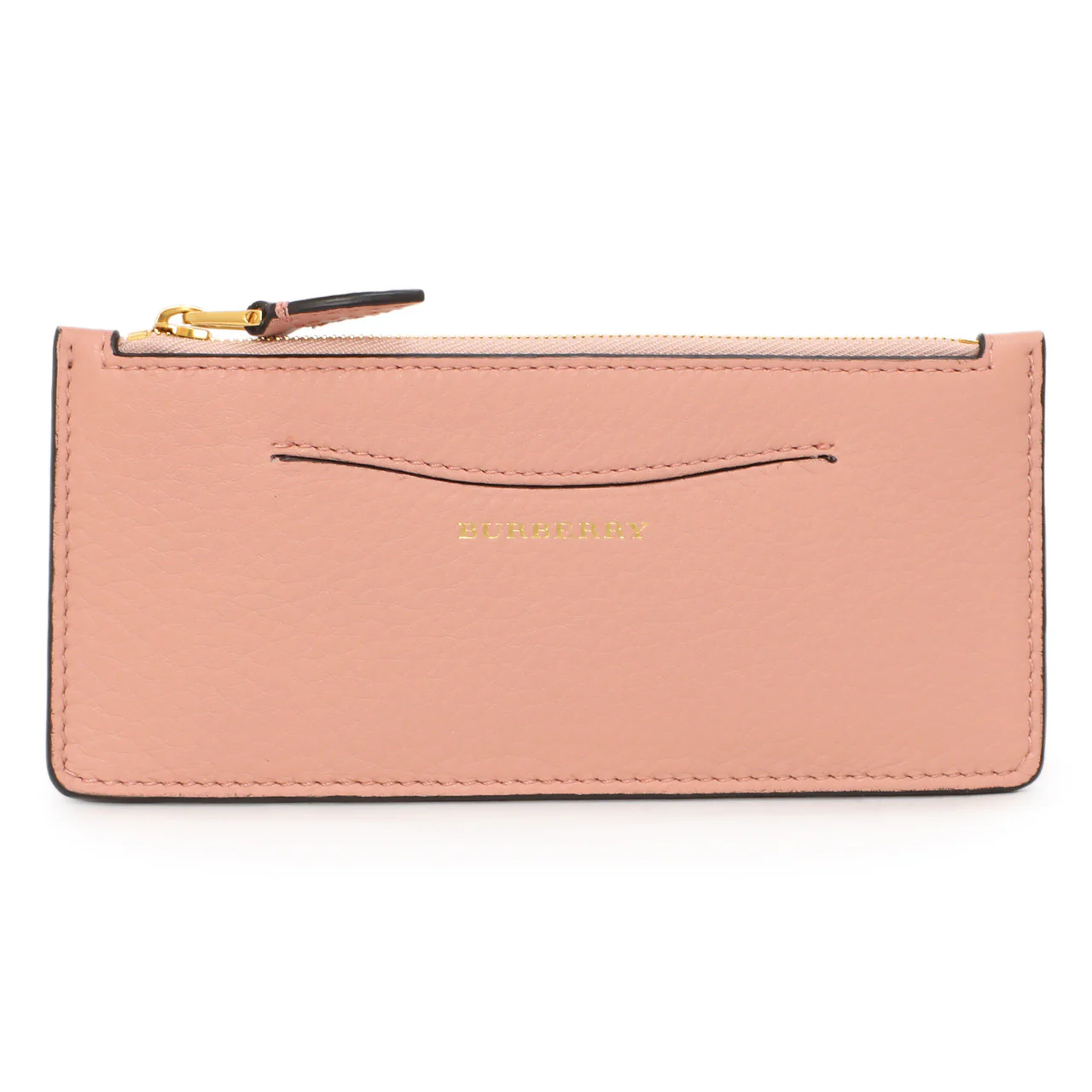 Burberry Pink Calfskin Zip Wallet With Coin Pouch - Image 5