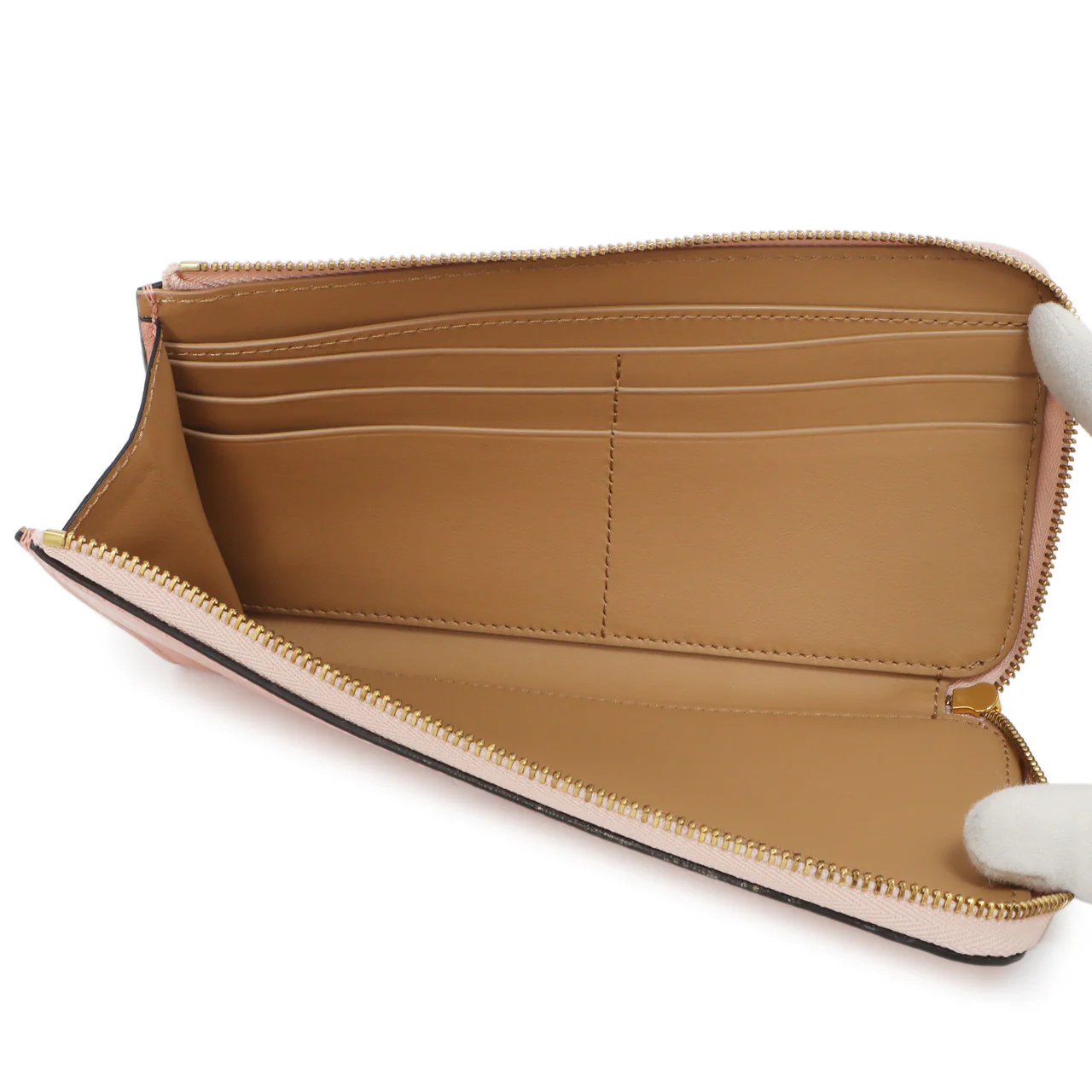 Burberry Pink Calfskin Zip Wallet With Coin Pouch - Image 7