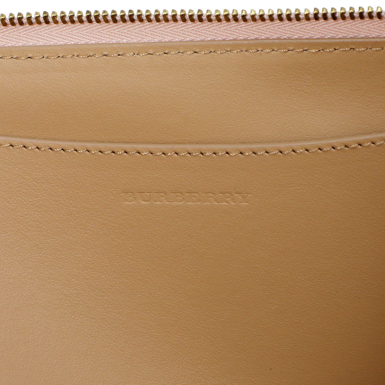 Burberry Pink Calfskin Zip Wallet With Coin Pouch - Image 8