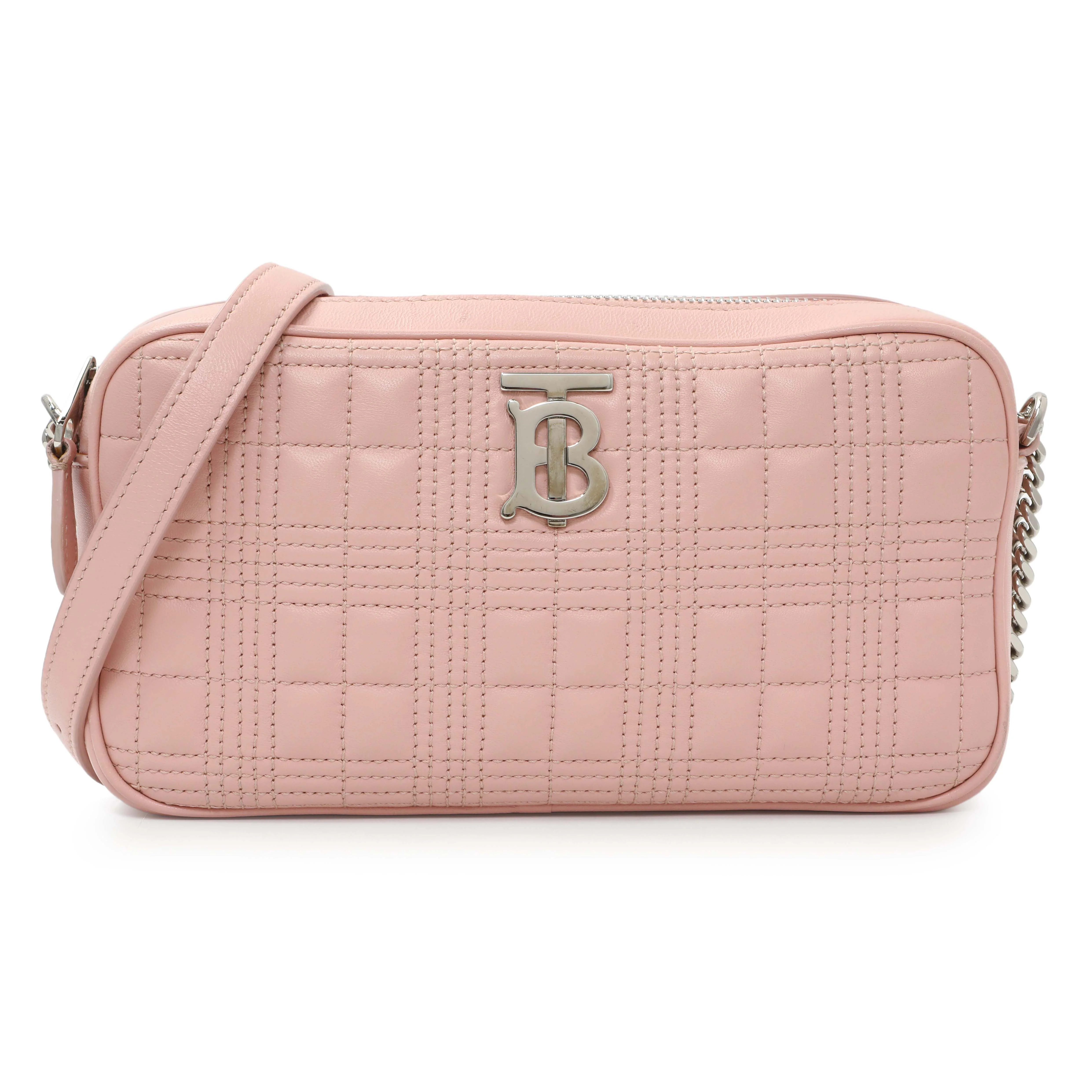 Burberry Pink Quilted Calfskin Lola Camera Bag