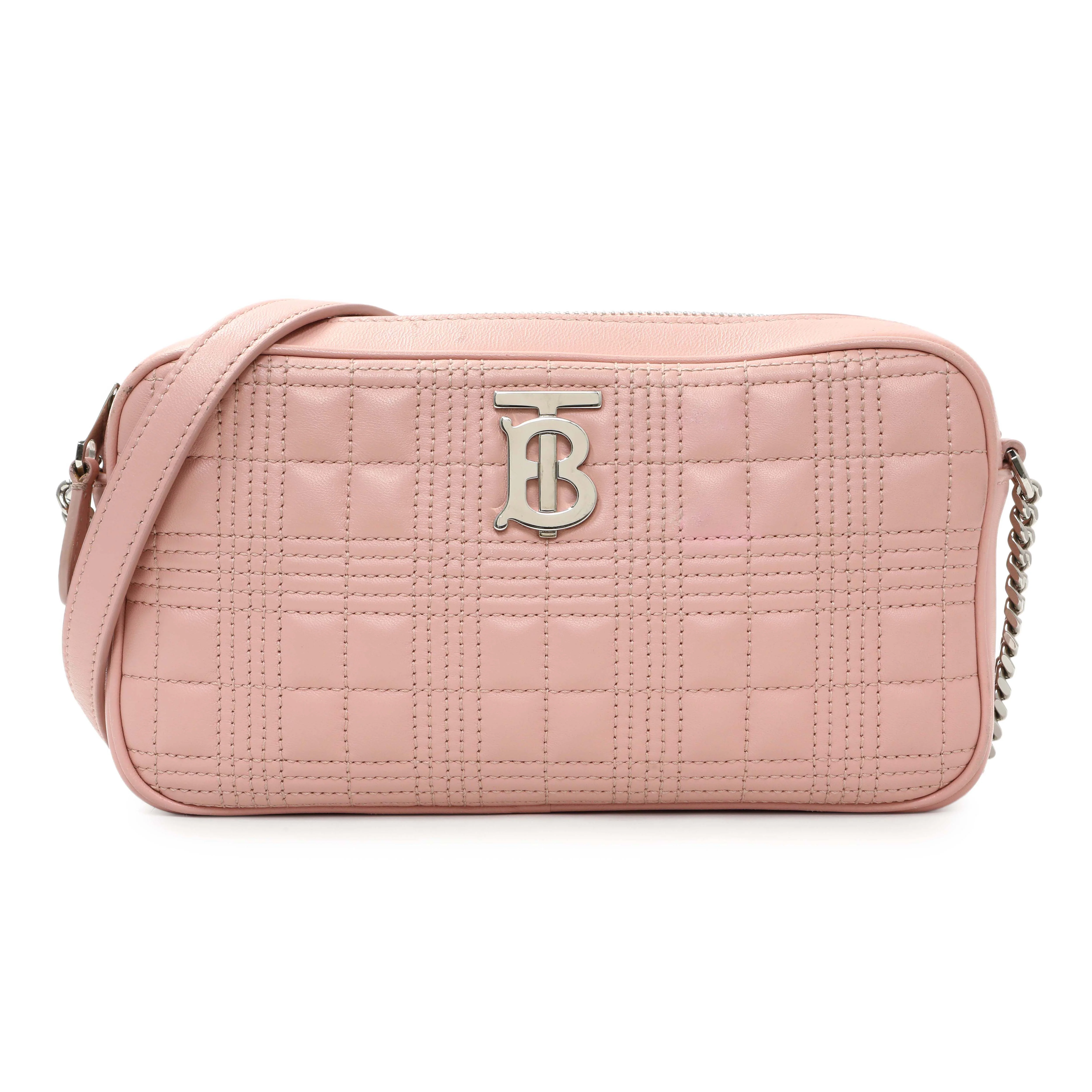 Burberry Pink Quilted Calfskin Lola Camera Bag